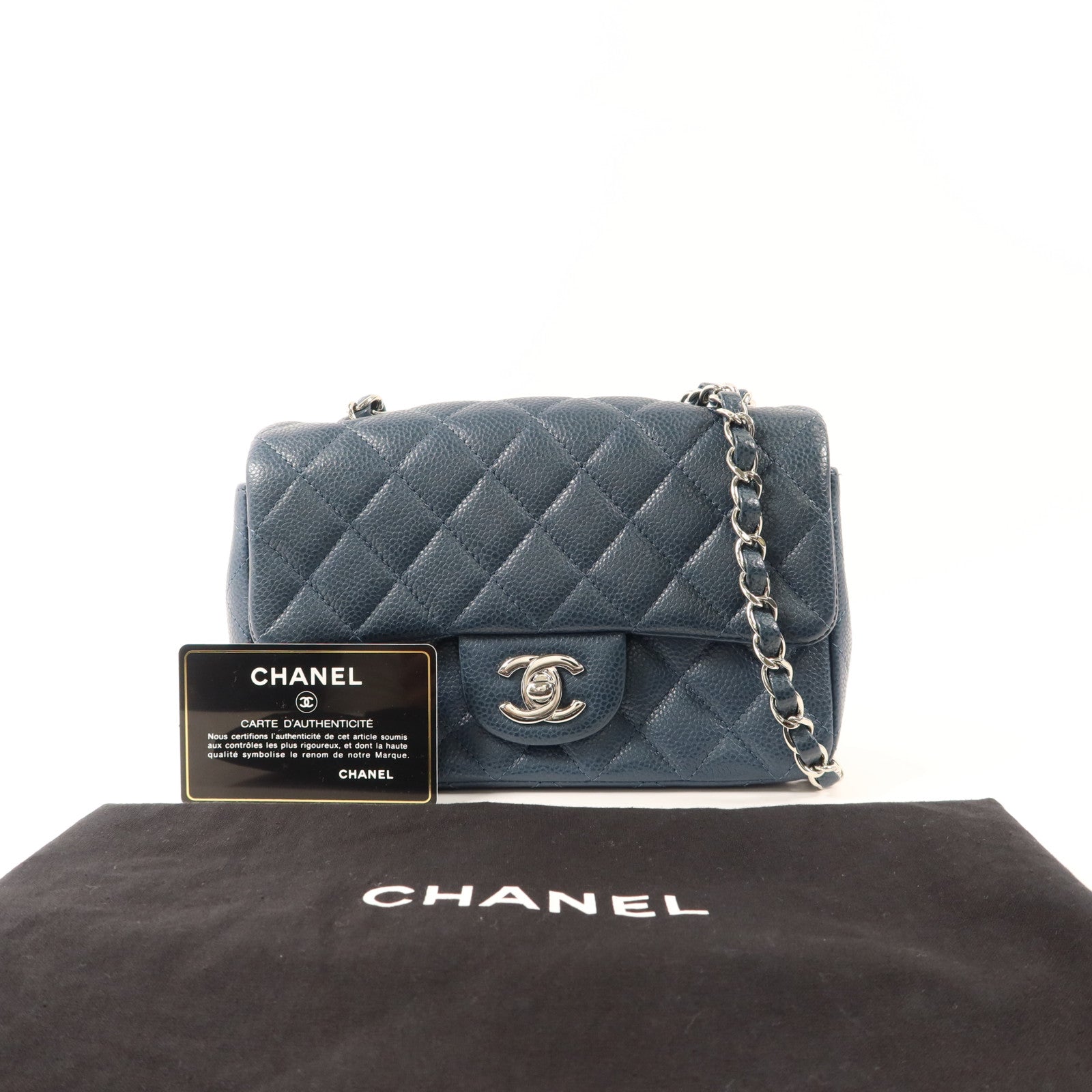 CHANEL 牛皮皮革Classic 20銀扣鏈帶肩背袋