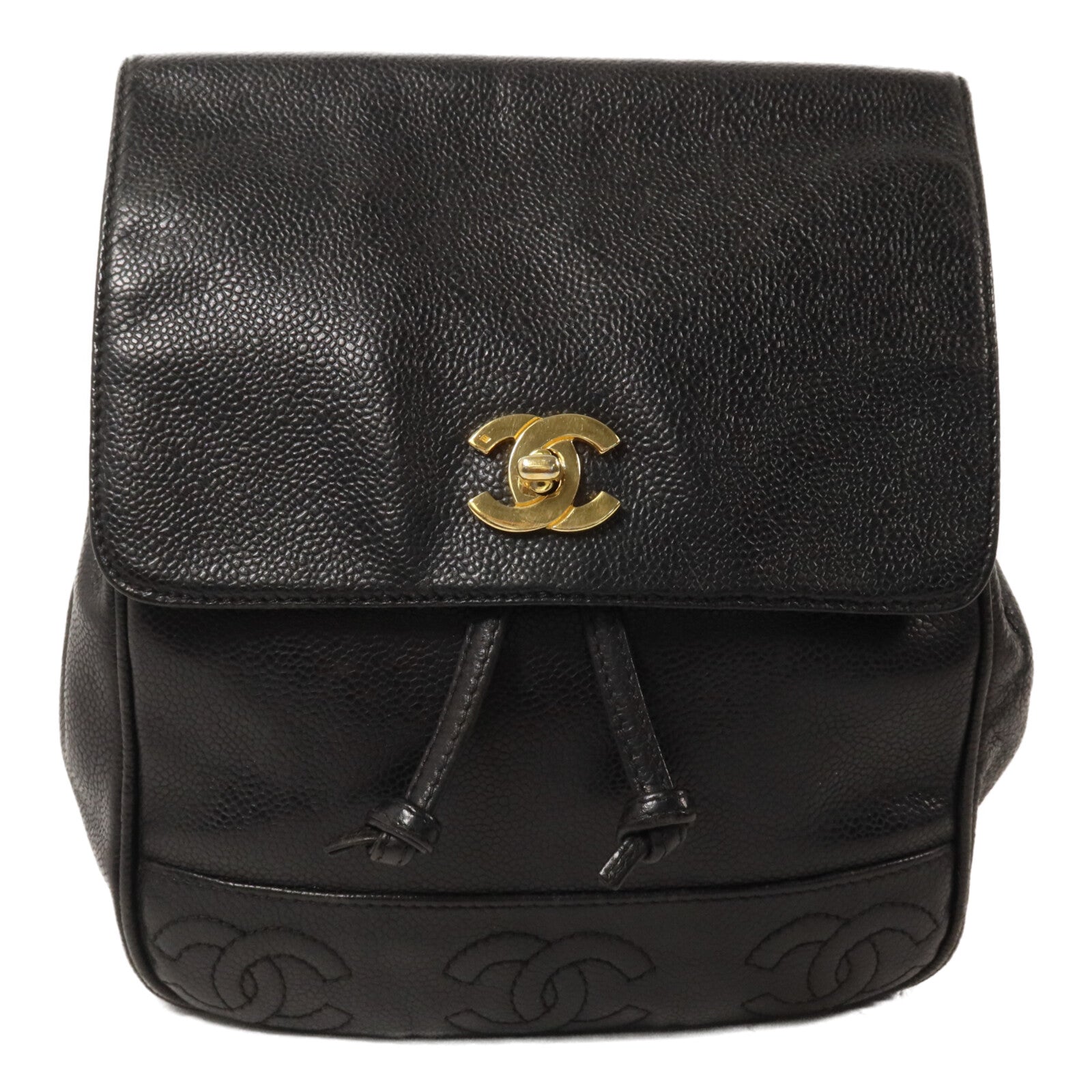 CHANEL 牛皮皮革Triple CC Backpack鏈帶背包