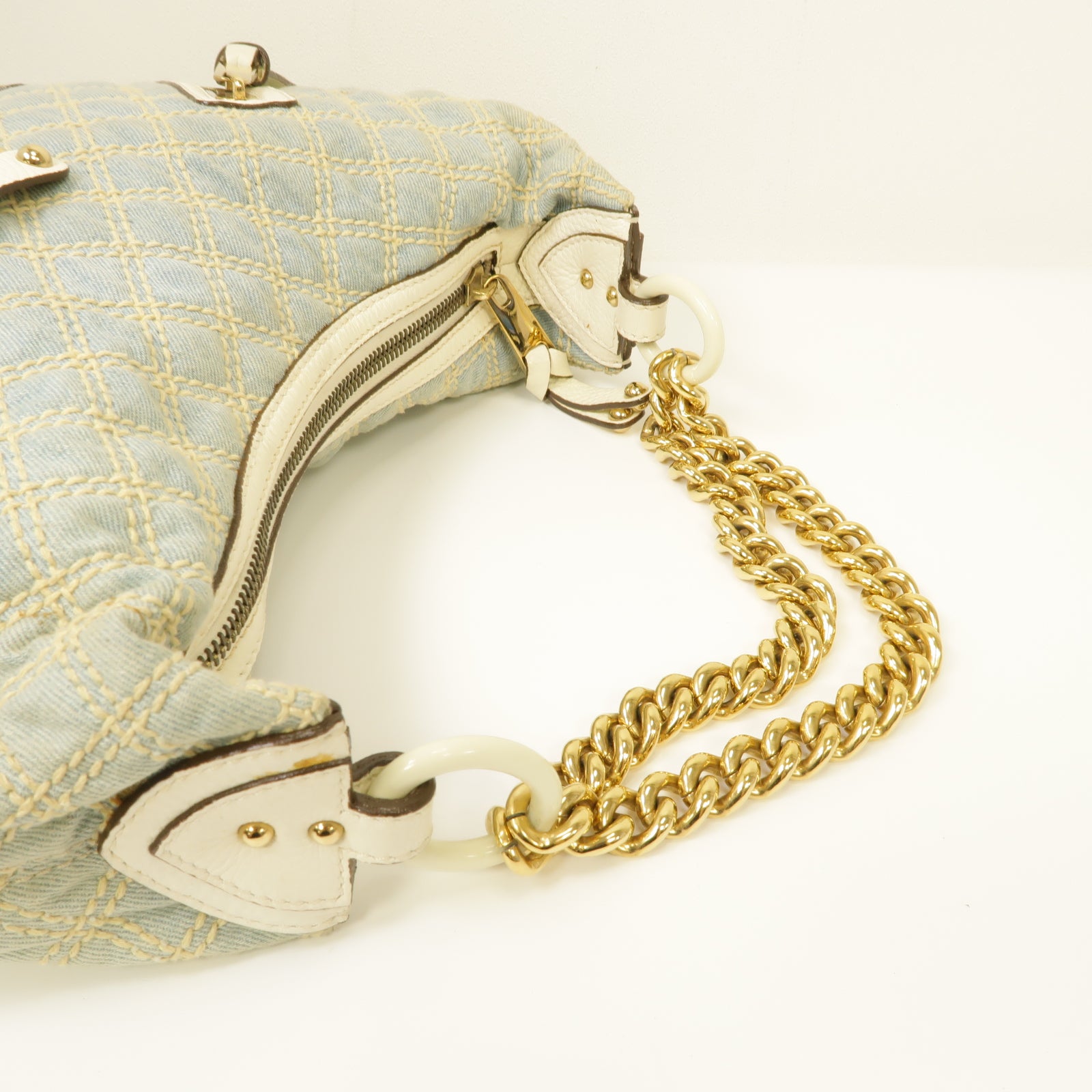 MARC JACOBS 帆布Shoulder Bag金扣肩背袋藍色