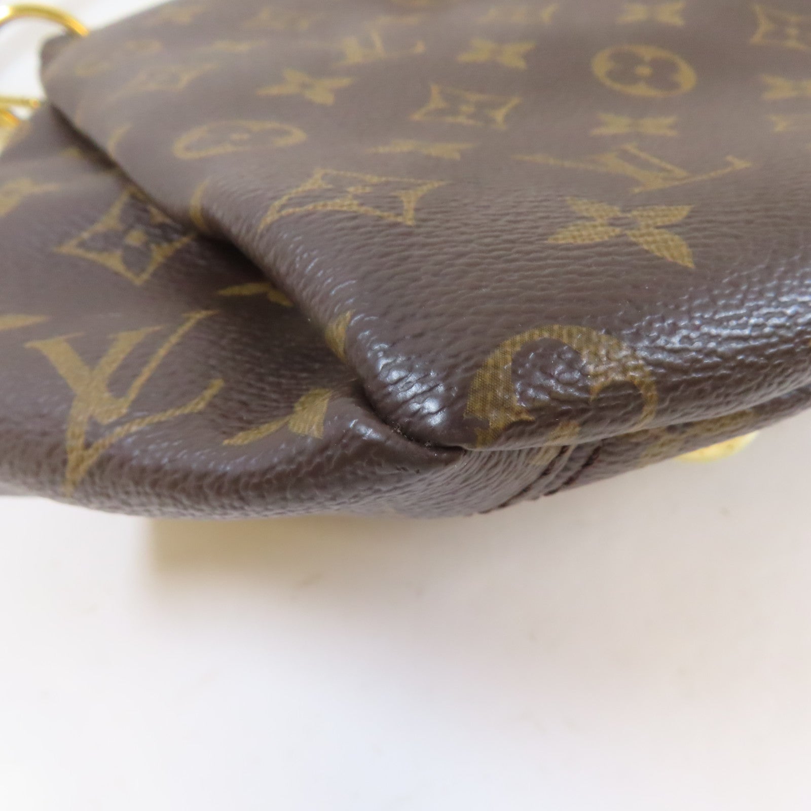 LOUIS VUITTON 【激減優惠】Monogram Pallas MM金扣手挽肩背兩用袋啡色/紅色