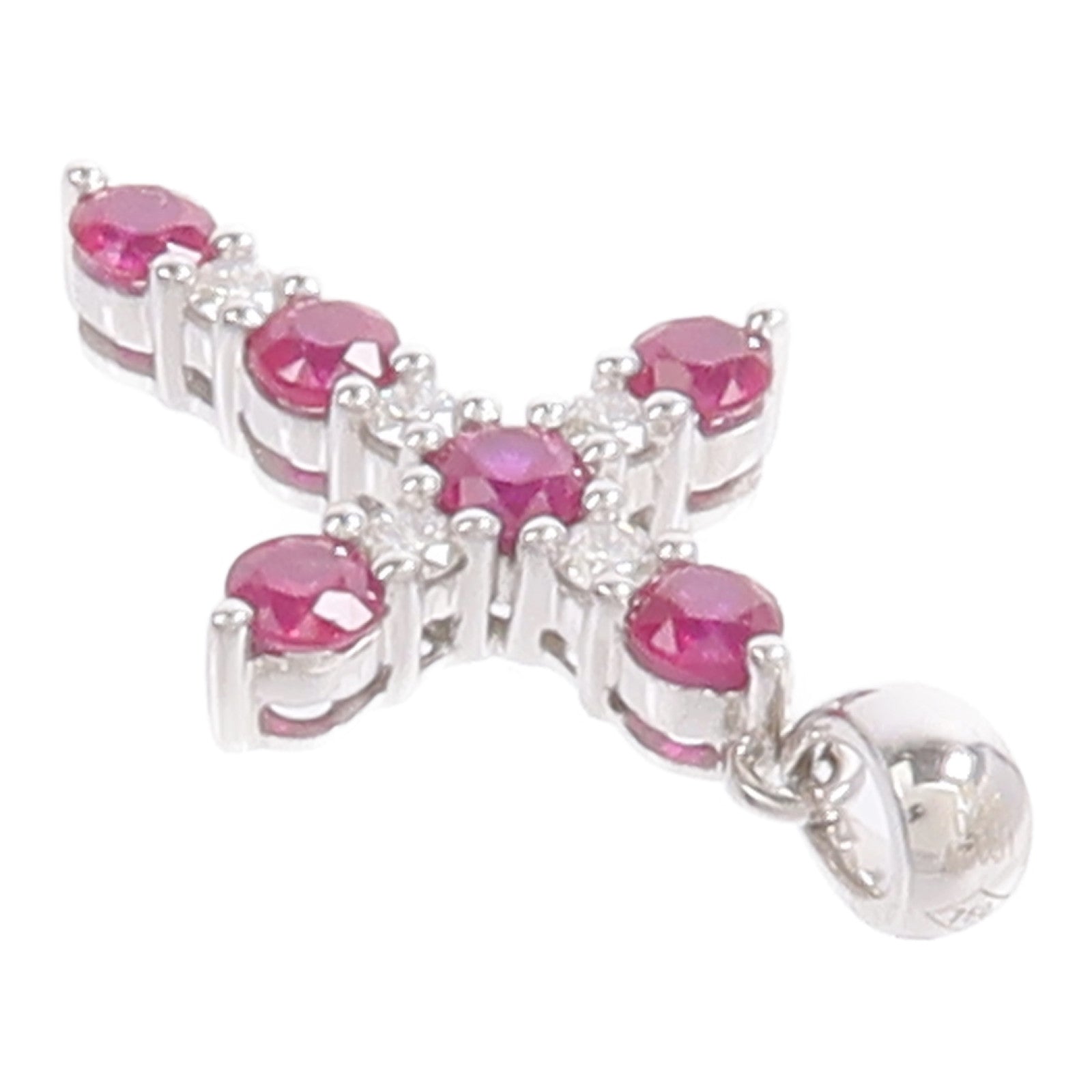 JEWELRY 18K白金Ruby Diamond Pendant Top紅寶石/鑽石吊墜