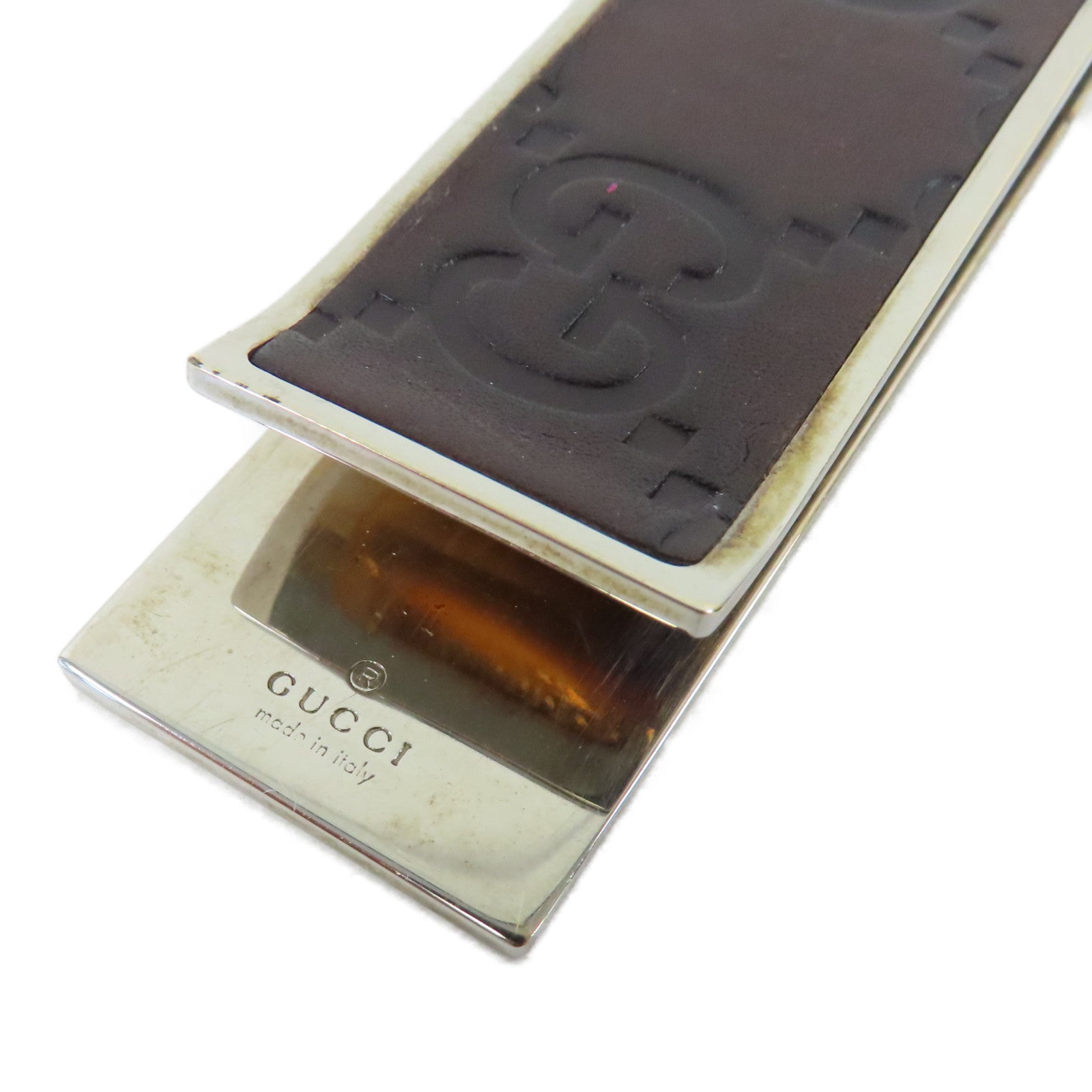 GUCCI 金屬Money Clip鈔票夾啡色