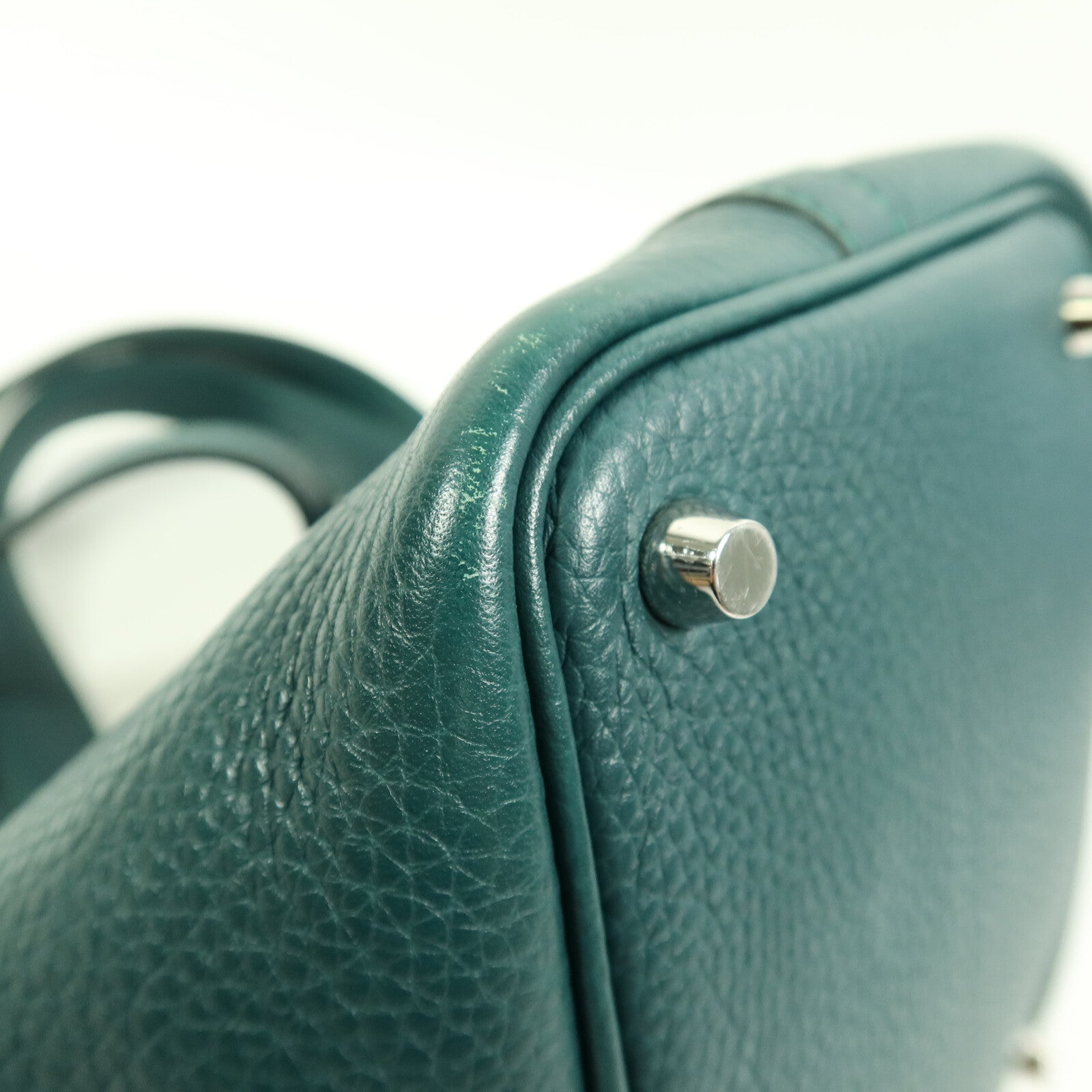 HERMES Clemence皮革Picotin PM手挽袋Vert Bosphore