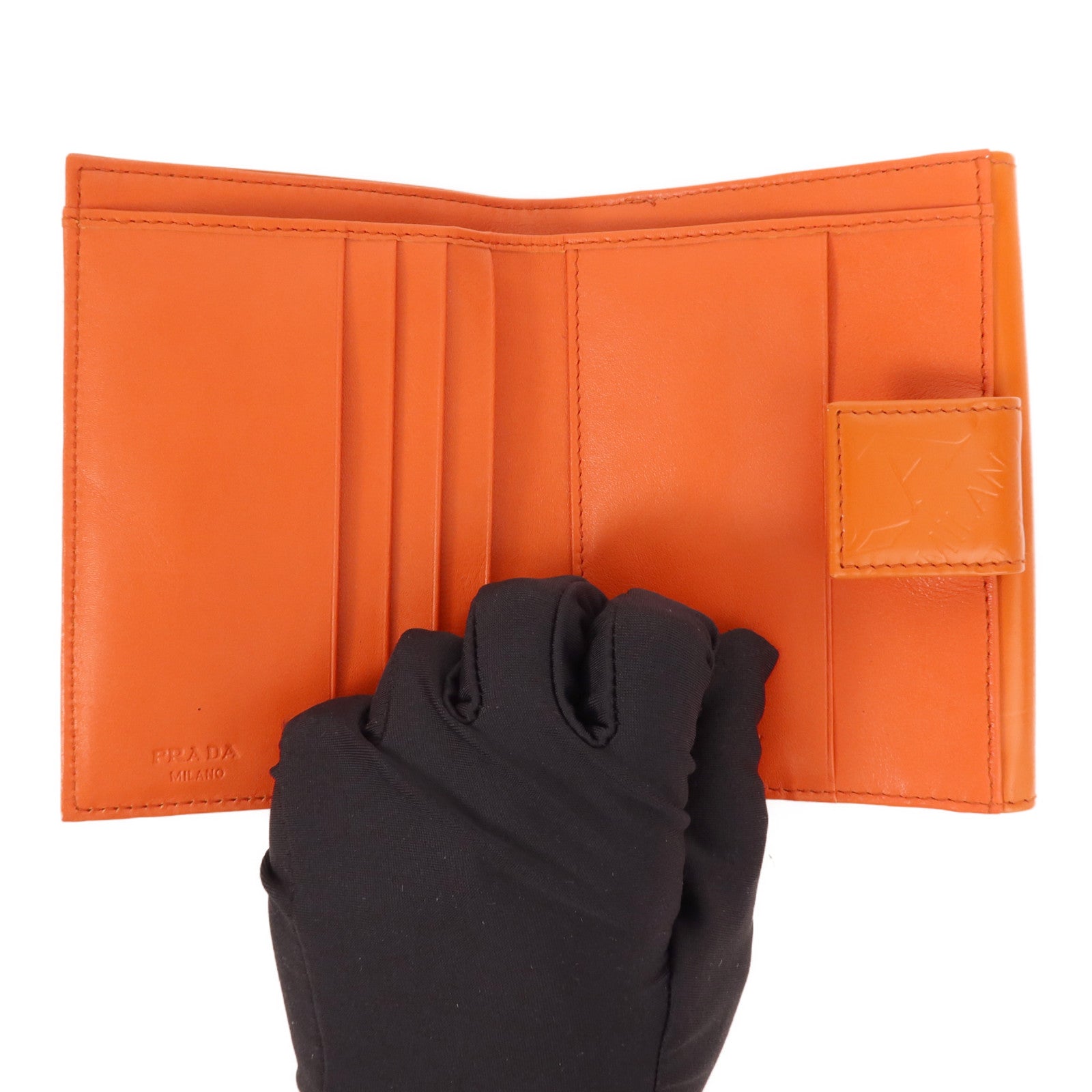 PRADA 牛皮皮革Wallet銀扣錢包