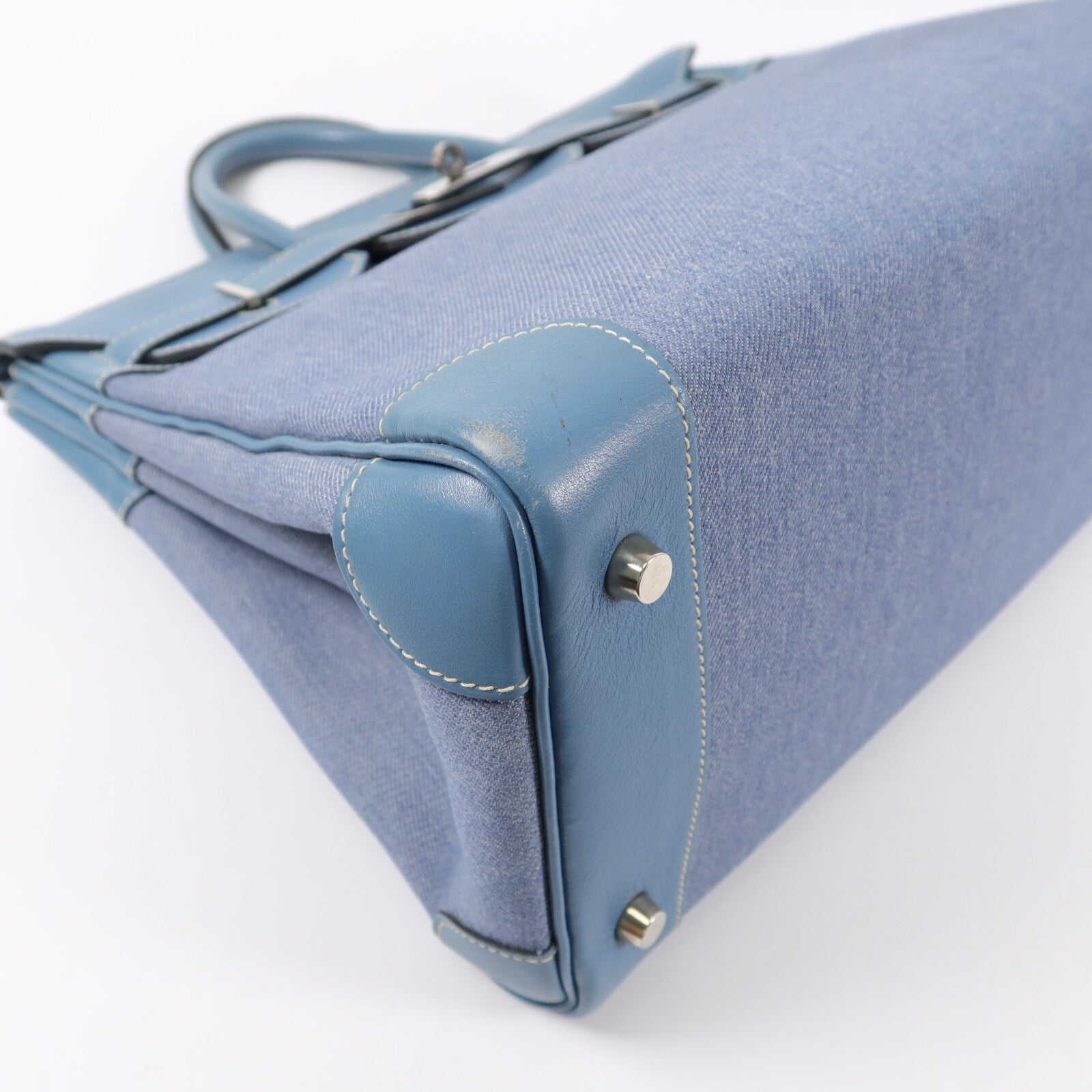 HERMES Denmin Tolie Birkin HAC 32手挽袋Bleu Jean