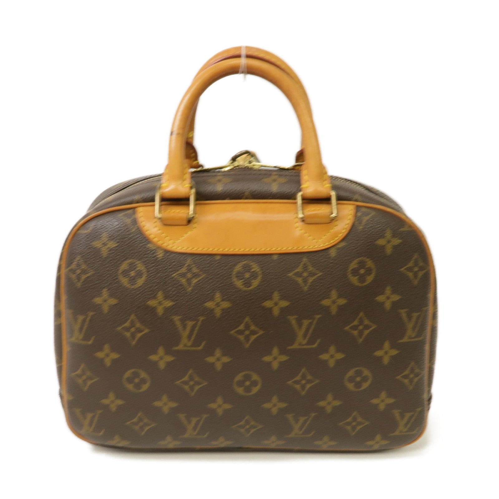 LOUIS VUITTON Monogram Trouville Hand Bag金扣手挽袋啡色
