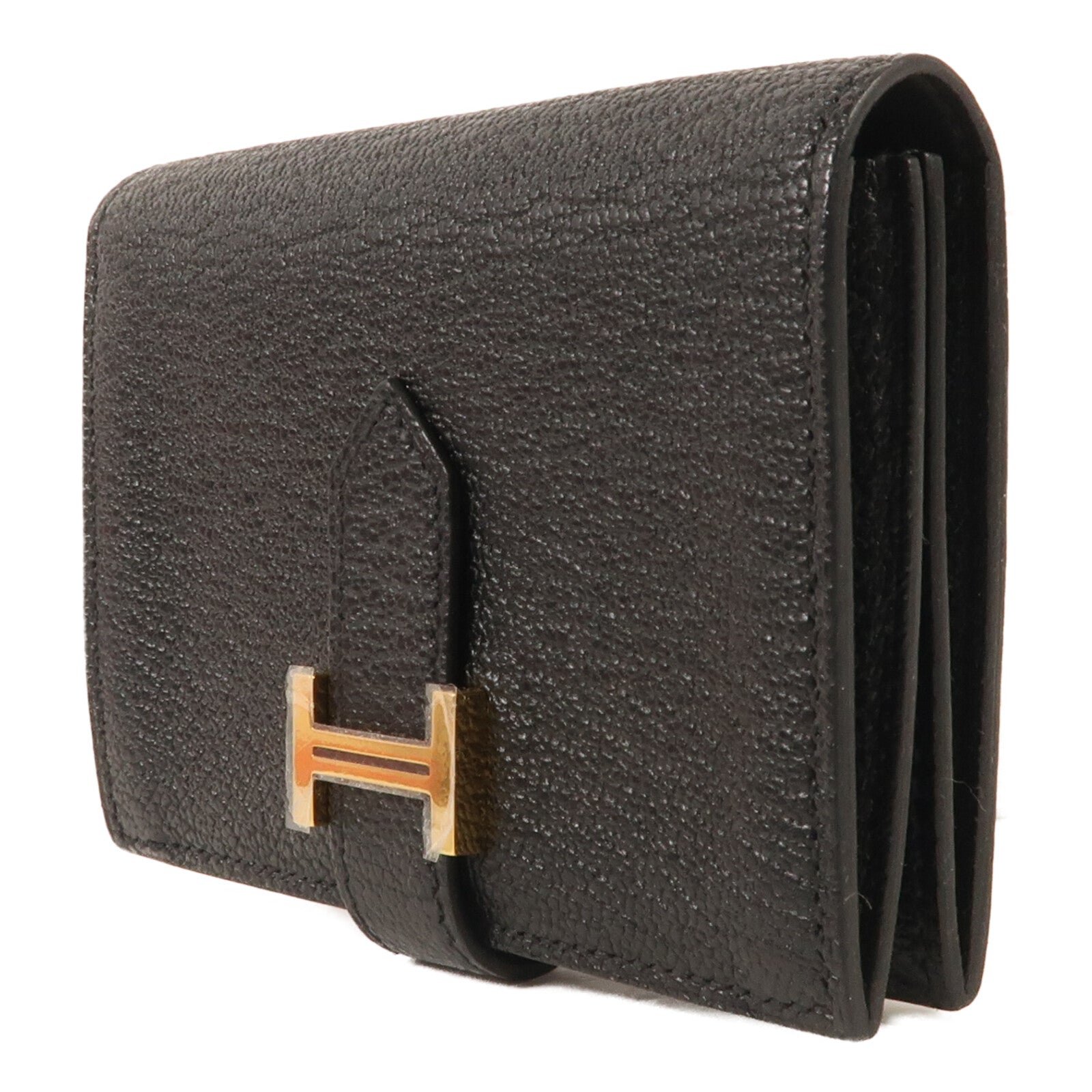 HERMES Chevre皮革Bearn Card Case金扣卡片套