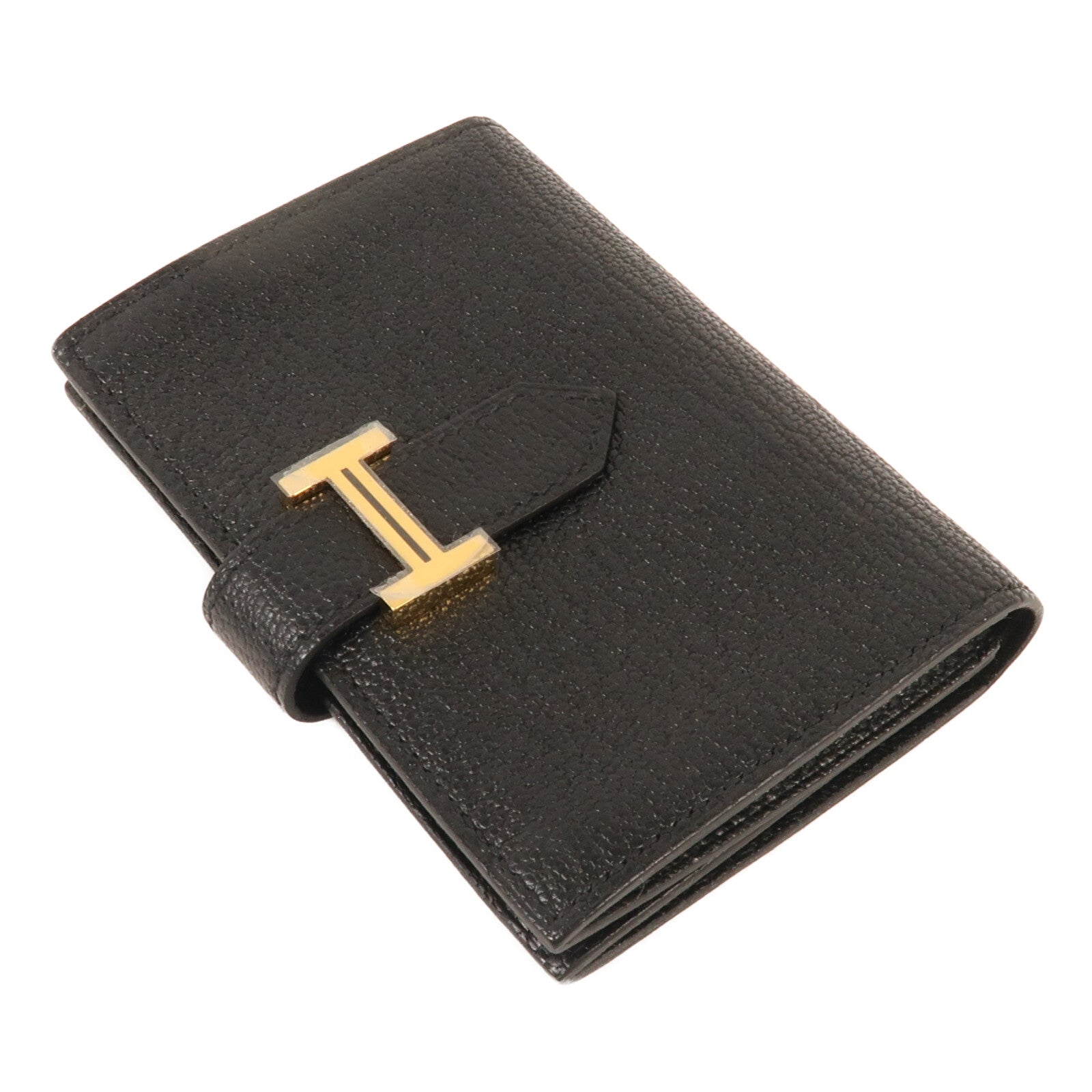 HERMES Chevre皮革Bearn Card Case金扣卡片套