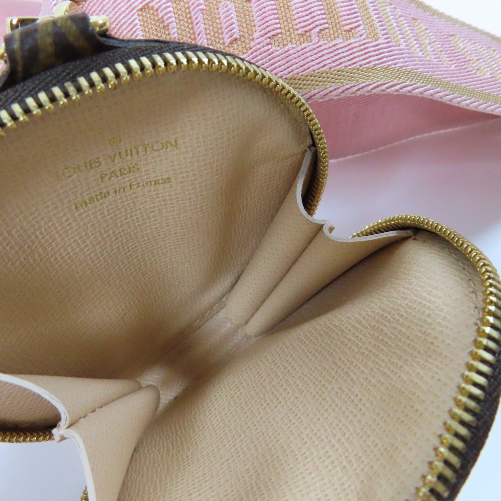 LOUIS VUITTON Monogram Multi Pochette Accessories金扣手挽肩背兩用袋啡色/粉紅色