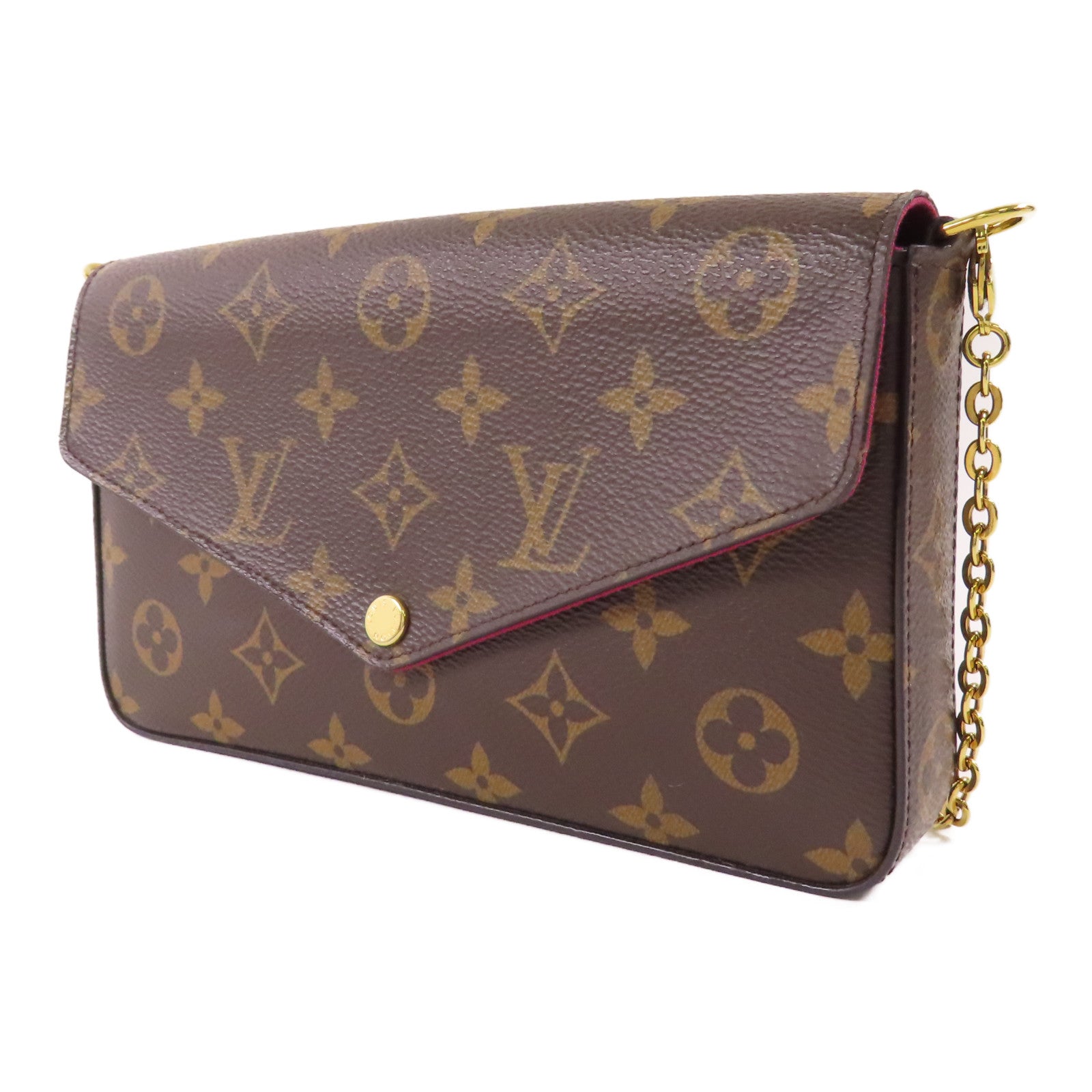 LOUIS VUITTON Monogram Felicie Pochette金扣鏈帶肩背袋
