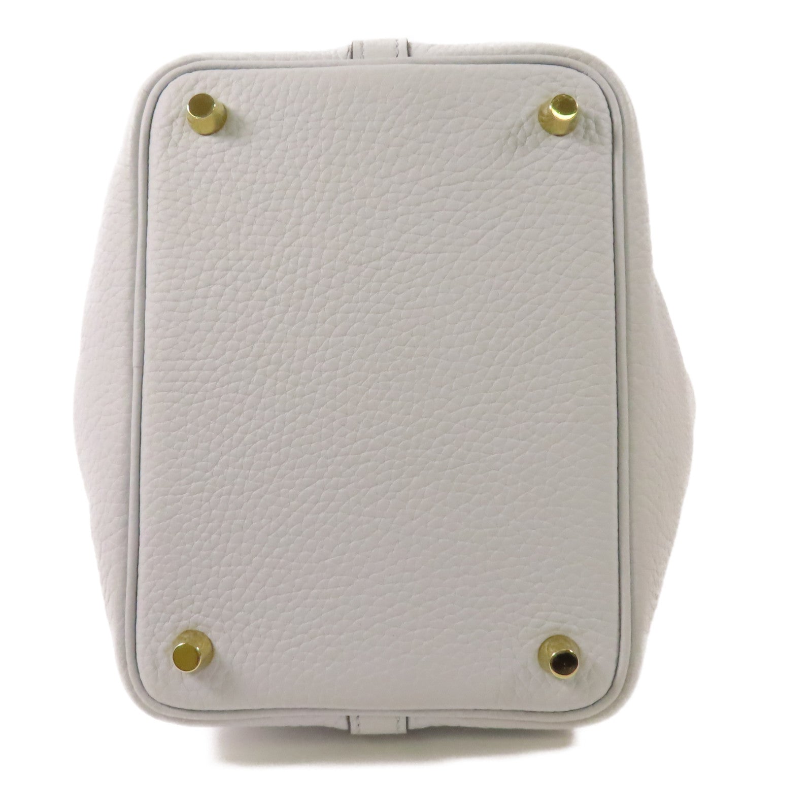 HERMES 【激減優惠】Clemence皮革Picotin PM金扣手挽袋Bleu Pale