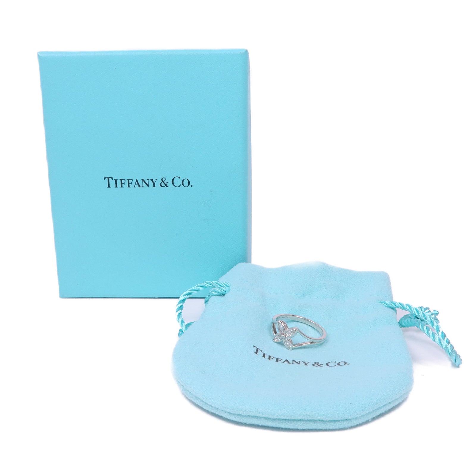 TIFFANY＆CO PT950鉑金Floral Ring 1997戒指US#4.25