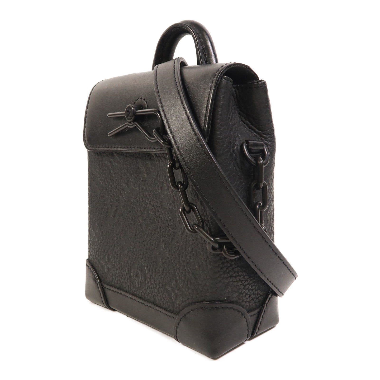 LOUIS VUITTON Monogram Taurillon Nano Steamer肩背袋