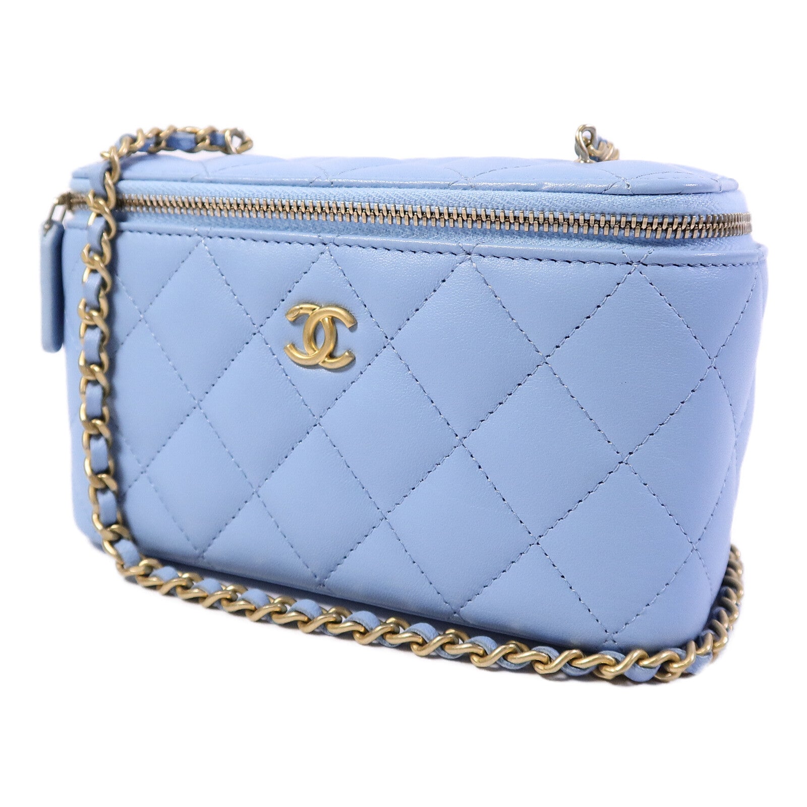 CHANEL 羊皮皮革Vanity Case鏈帶肩背袋