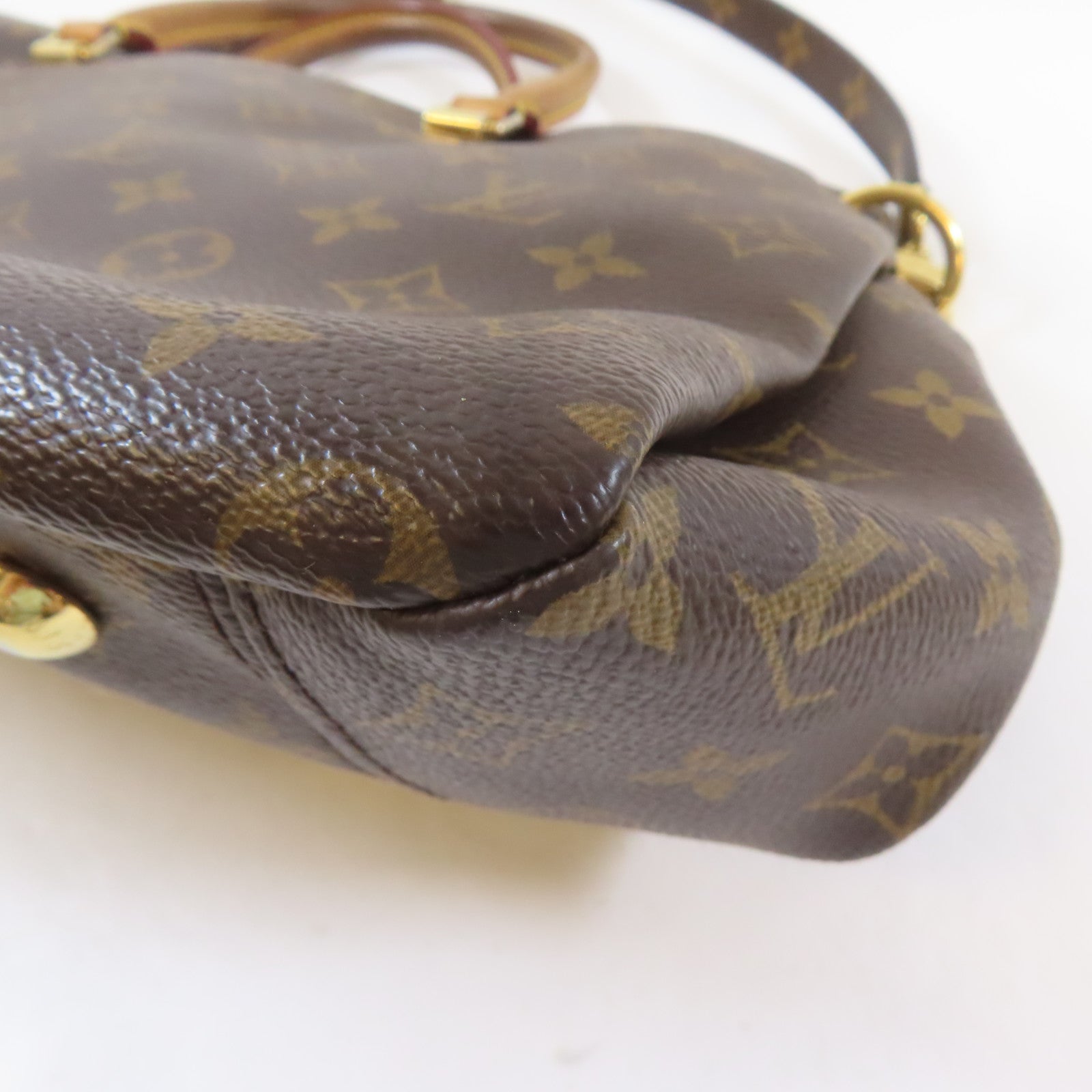 LOUIS VUITTON 【激減優惠】Monogram Pallas MM金扣手挽肩背兩用袋啡色/紅色