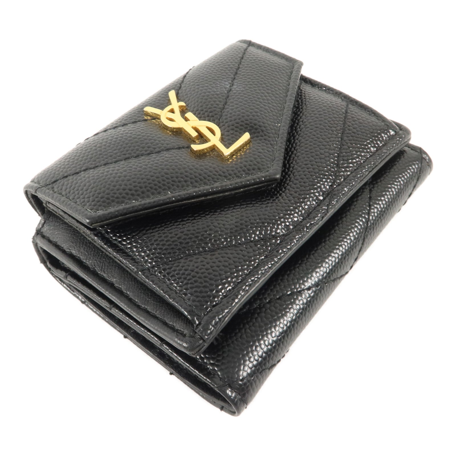 SAINT LAURENT 牛皮皮革Trifold Wallet錢包