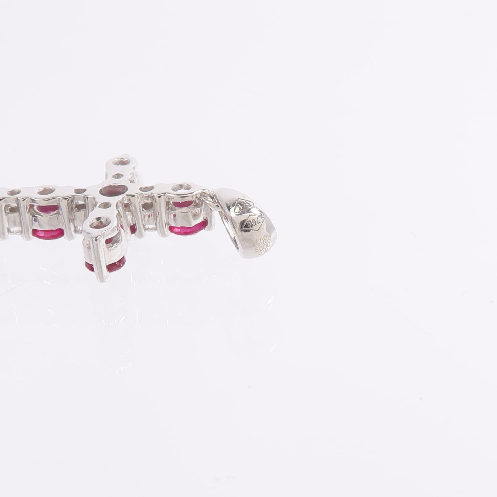 JEWELRY 18K白金Ruby Diamond Pendant Top紅寶石/鑽石吊墜