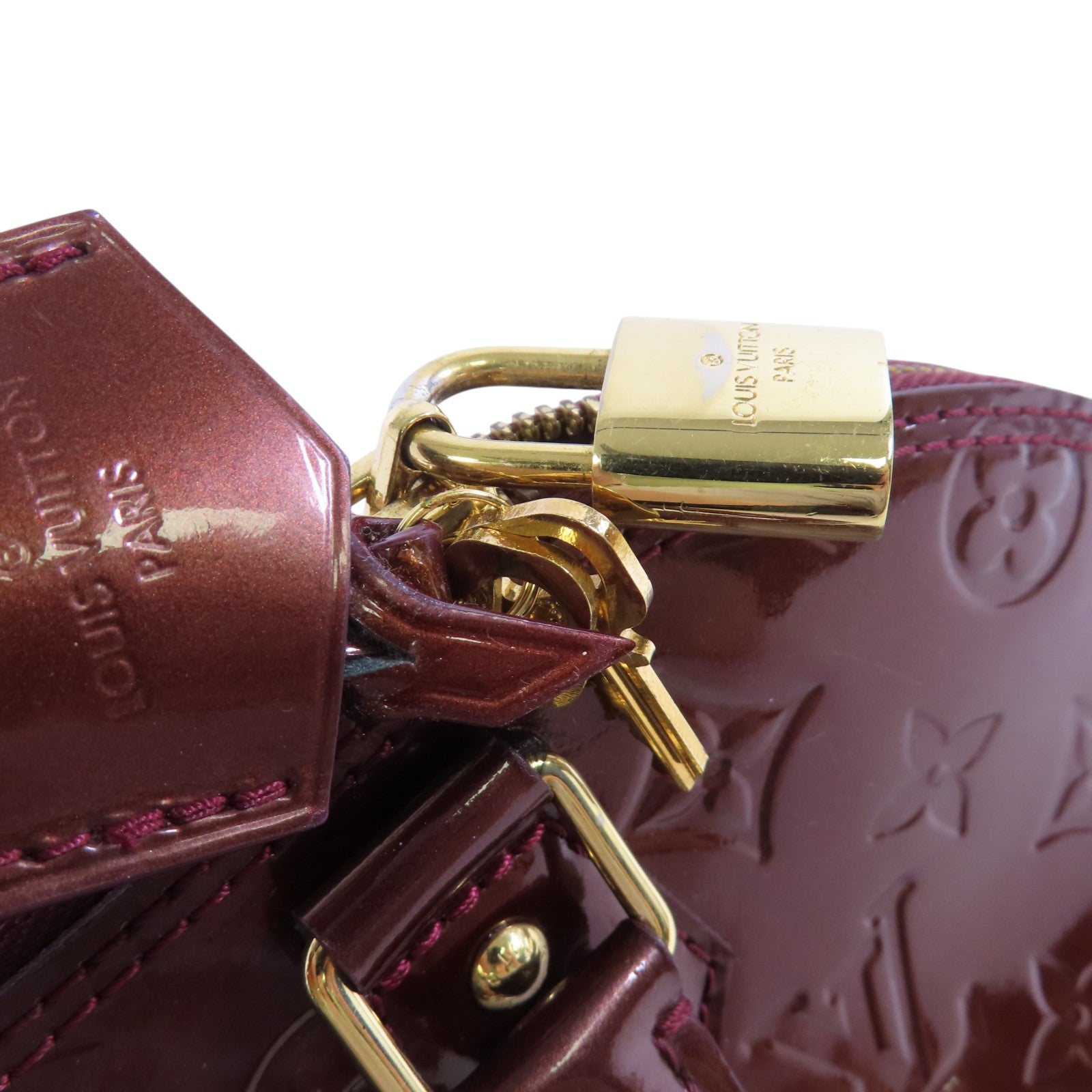 LOUIS VUITTON Monogram Vernis Alma PM Hand Bag金扣手挽袋