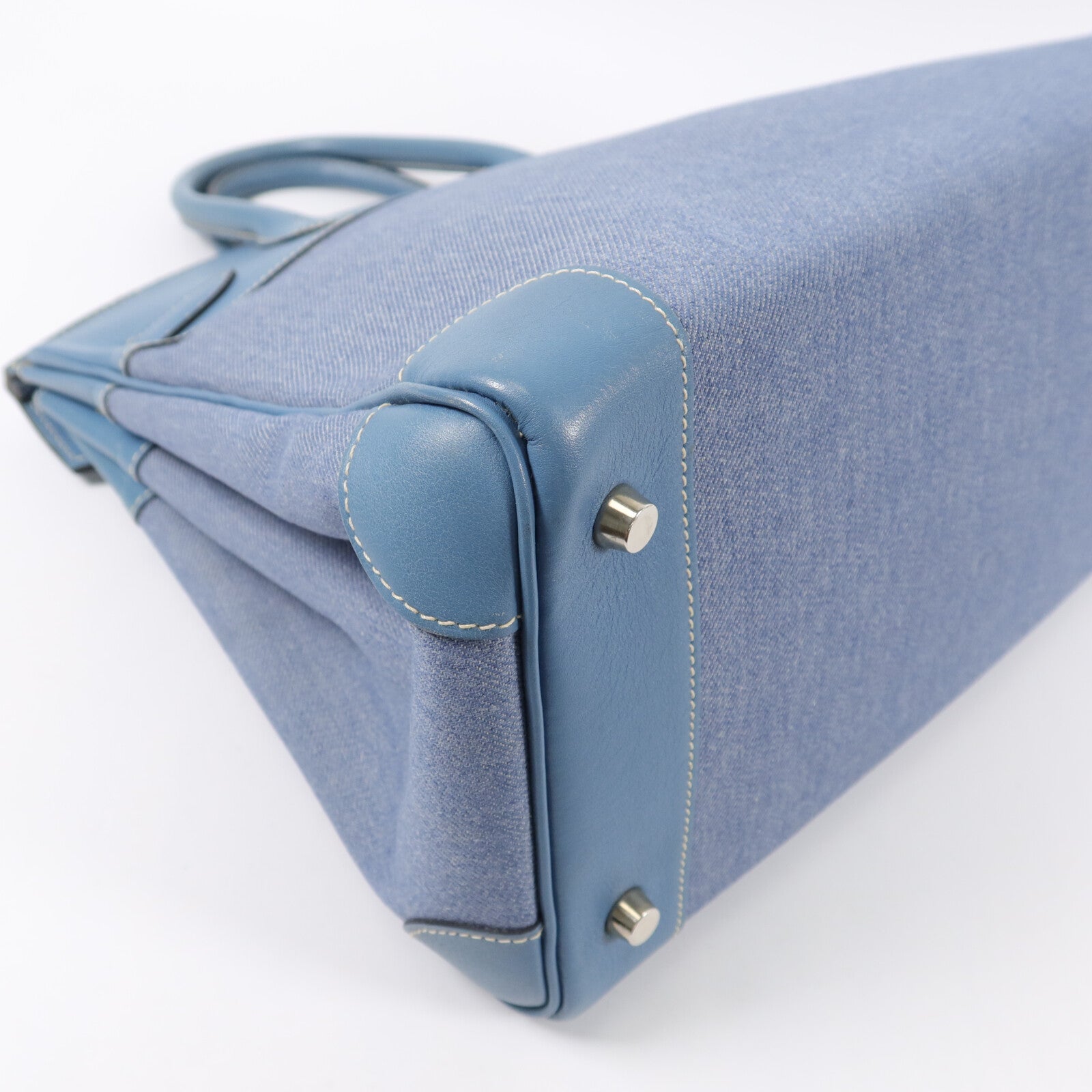 HERMES Denmin Tolie Birkin HAC 32手挽袋Bleu Jean