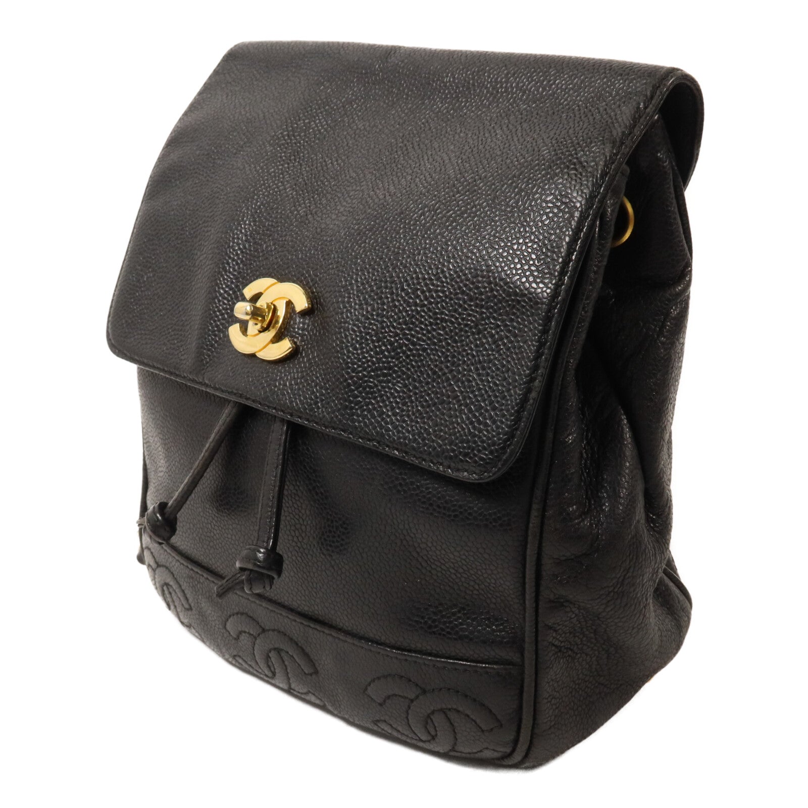 CHANEL 牛皮皮革Triple CC Backpack鏈帶背包