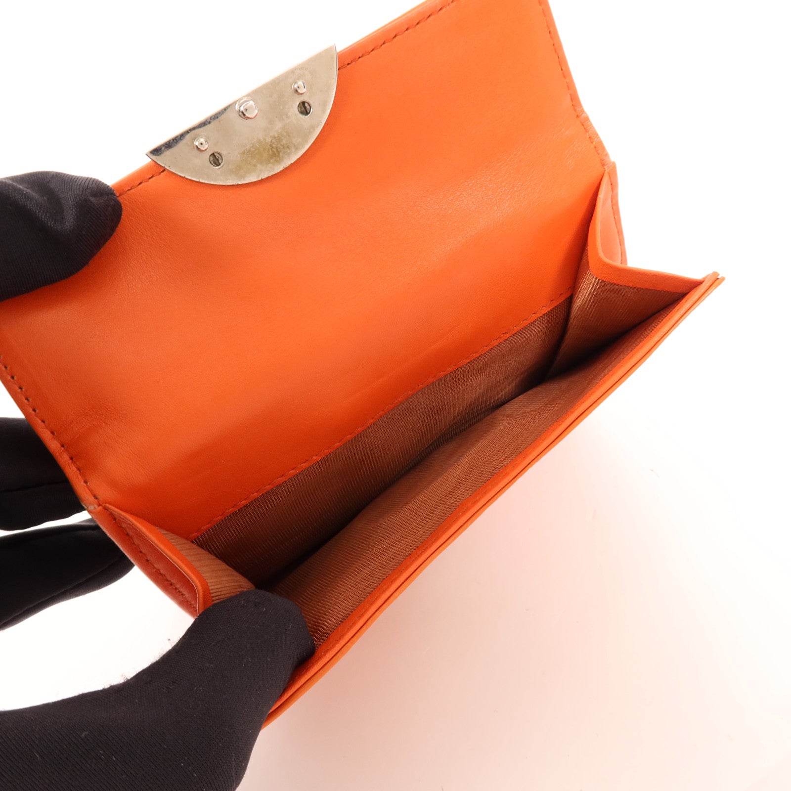 PRADA 牛皮皮革Wallet銀扣錢包