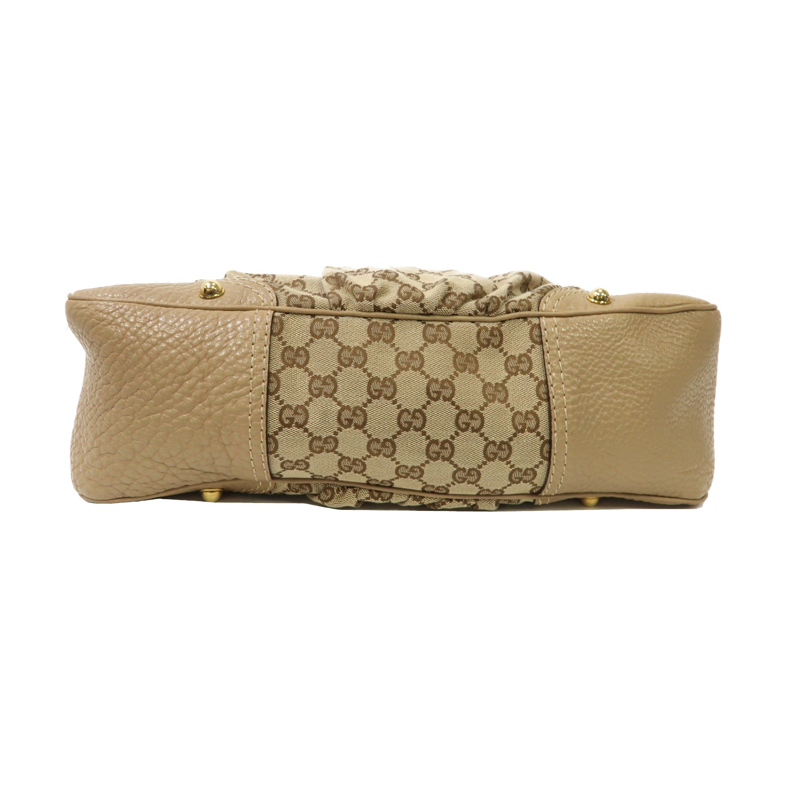 GUCCI 帆布Shoulder Bag金扣肩背袋米色