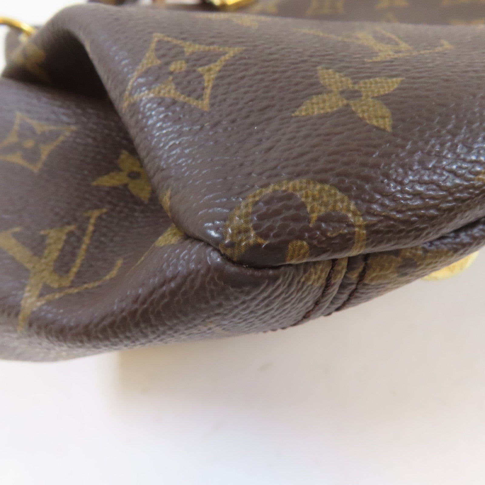 LOUIS VUITTON 【激減優惠】Monogram Pallas MM金扣手挽肩背兩用袋啡色/紅色