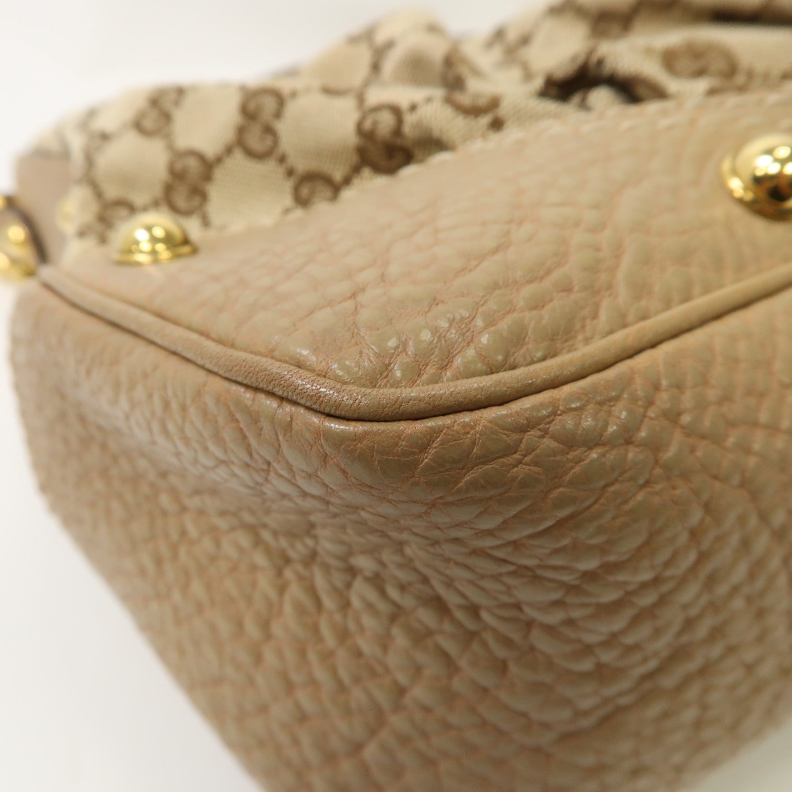 GUCCI 帆布Shoulder Bag金扣肩背袋米色