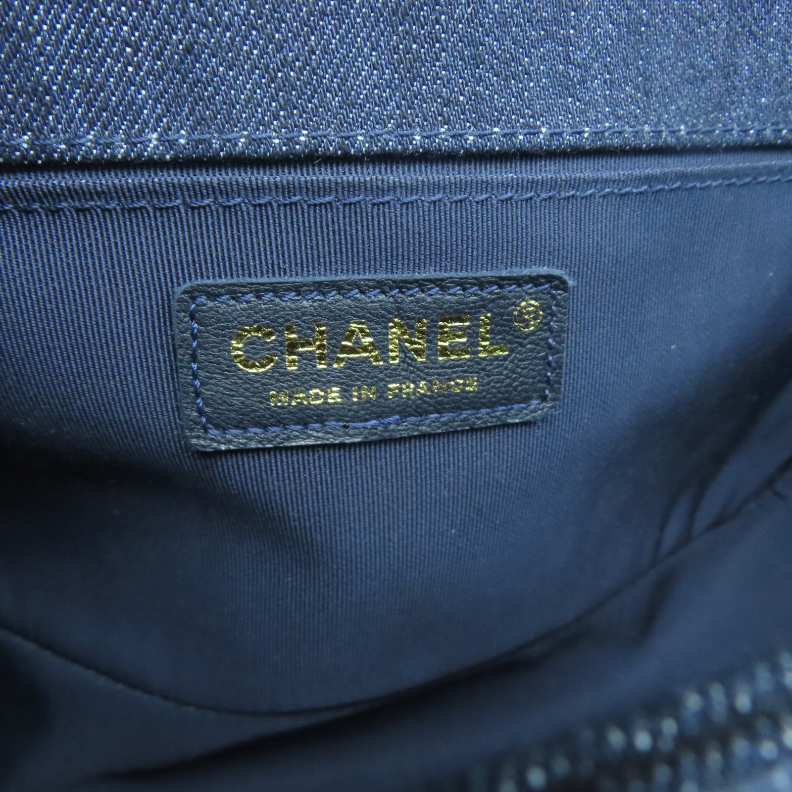CHANEL 【清倉大減價】Tweed Boy Chanel金扣肩背袋藍色