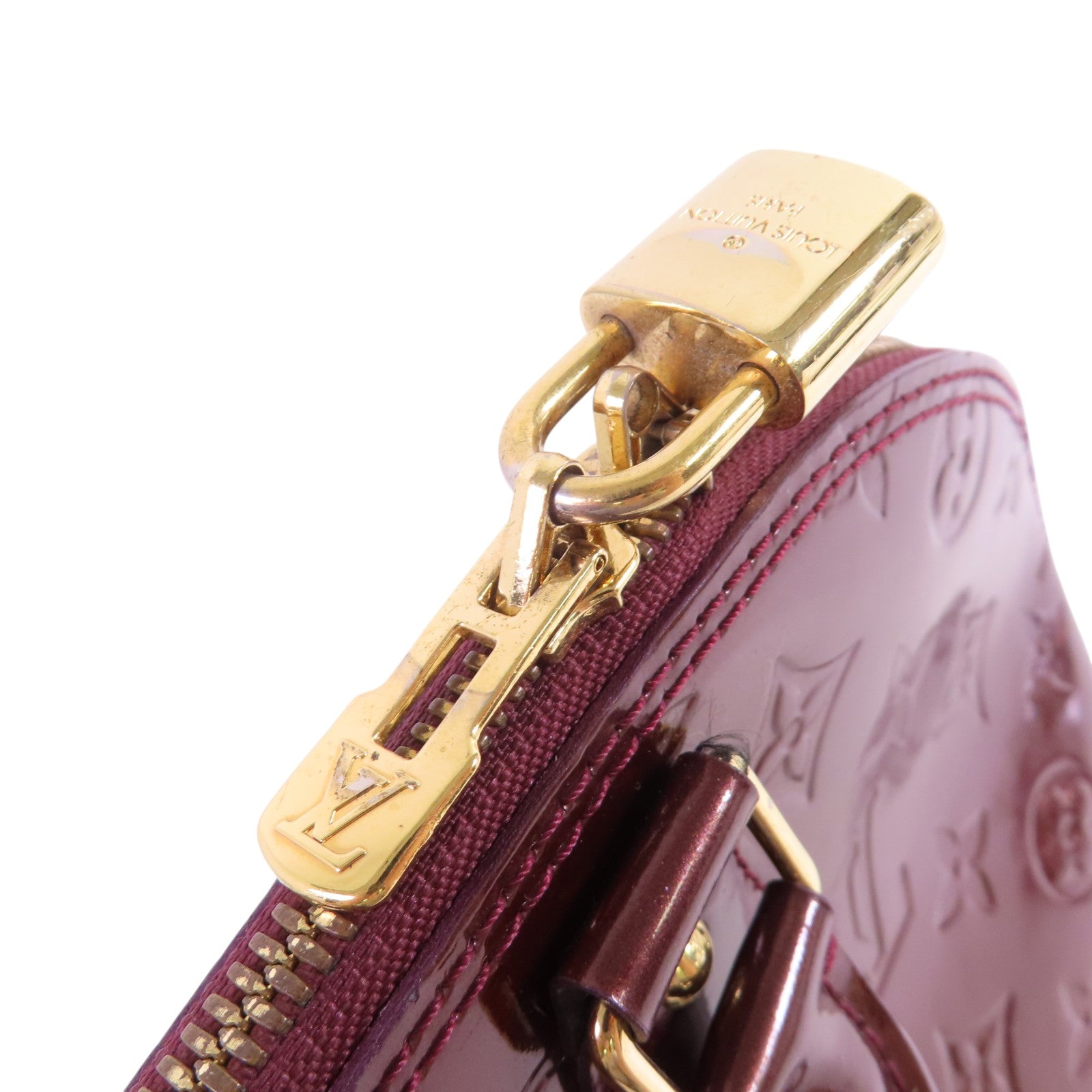 LOUIS VUITTON Monogram Vernis Alma PM Hand Bag金扣手挽袋