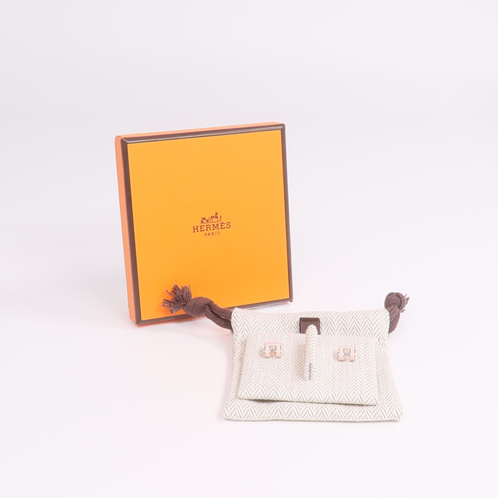 HERMES 金屬Mini Pop H Earrings耳環Rose Dragee