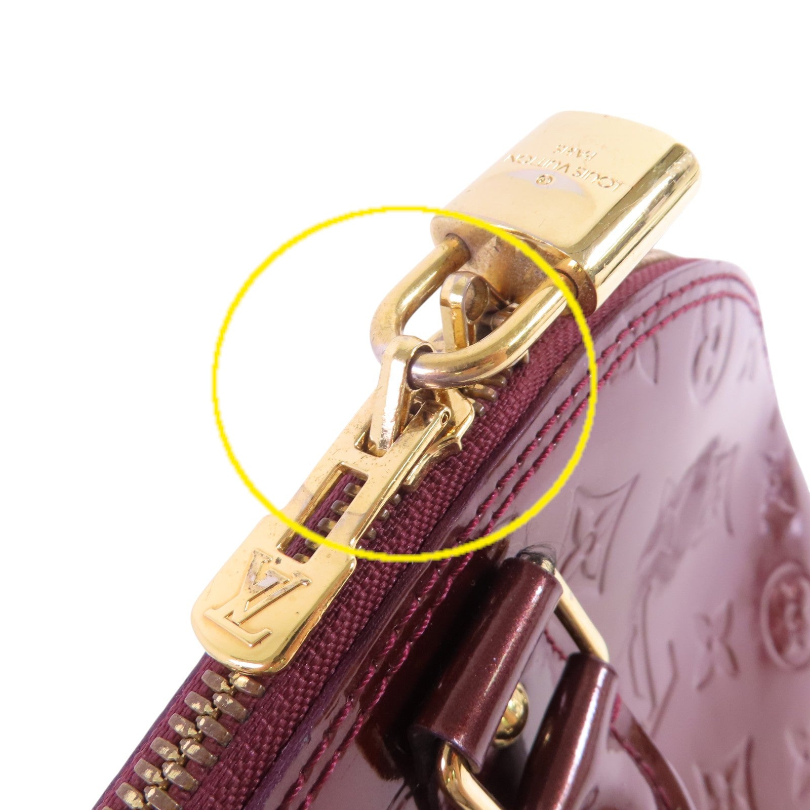 LOUIS VUITTON Monogram Vernis Alma PM Hand Bag金扣手挽袋