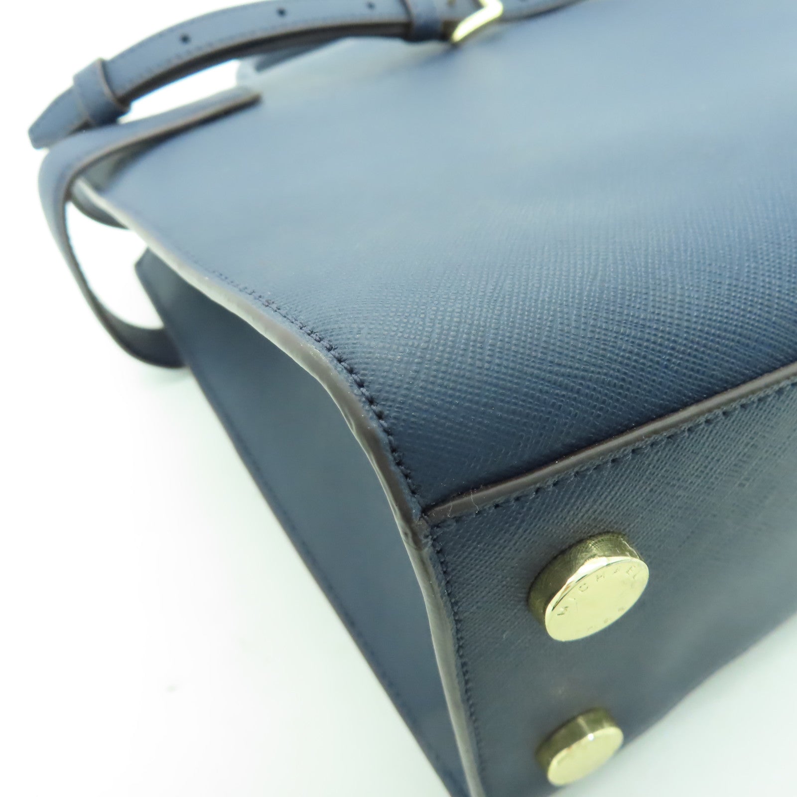 Michael Kors 【激減優惠】牛皮皮革Shoulder Bag金扣手挽肩背兩用袋藍色