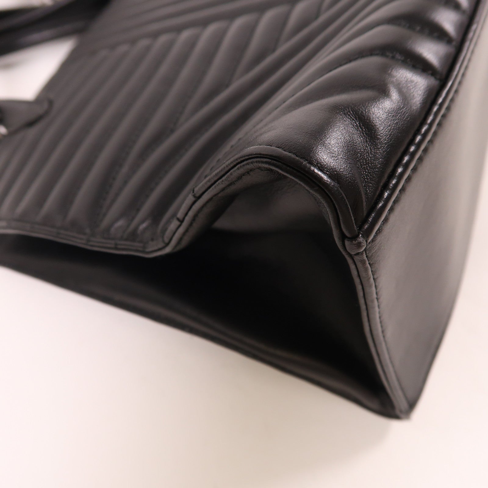 PRADA SHW 2 Way Shoulder Bag Handbag 1BA165 Calfskin Leather Black