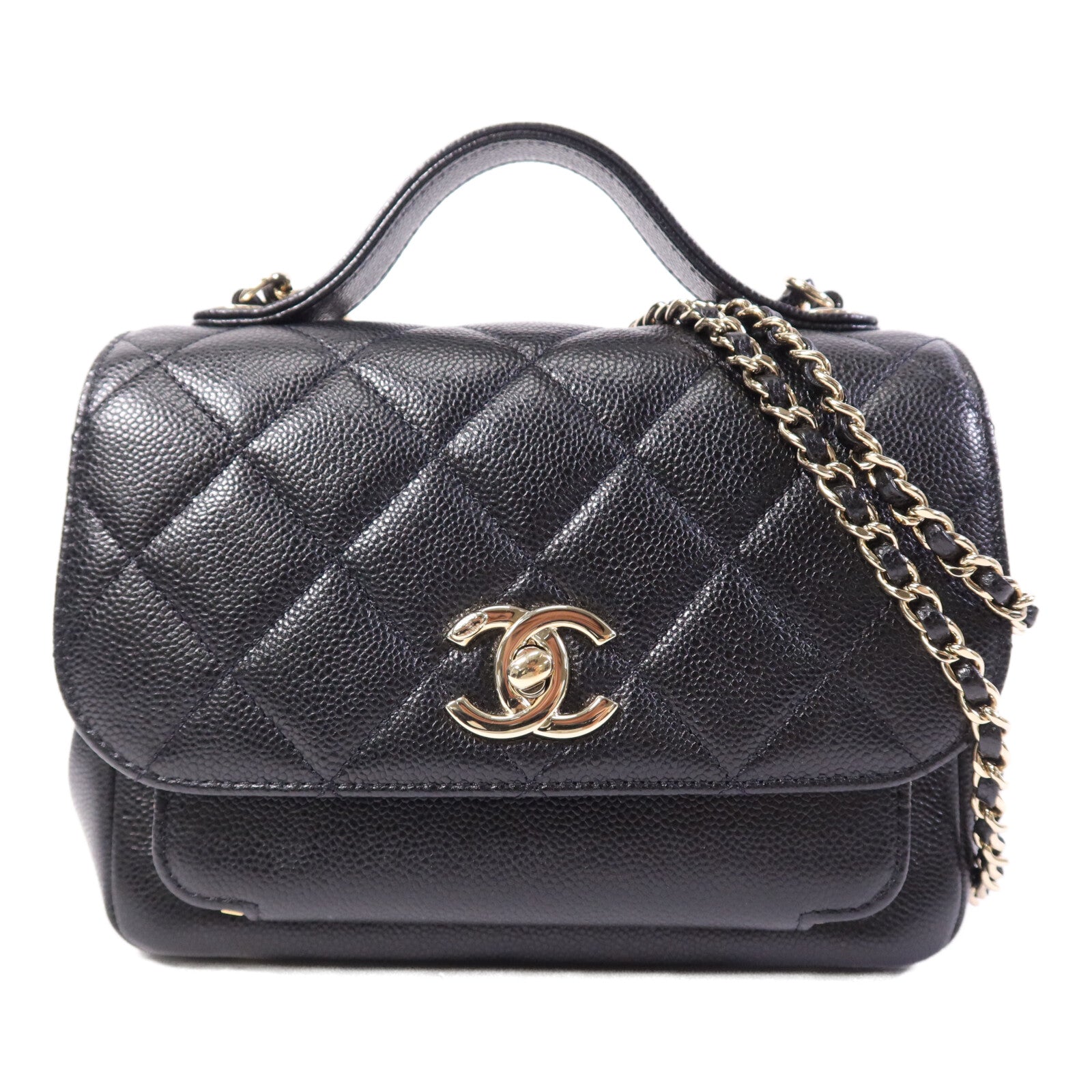 CHANEL 牛皮皮革Business Affinity金扣手挽肩背兩用袋