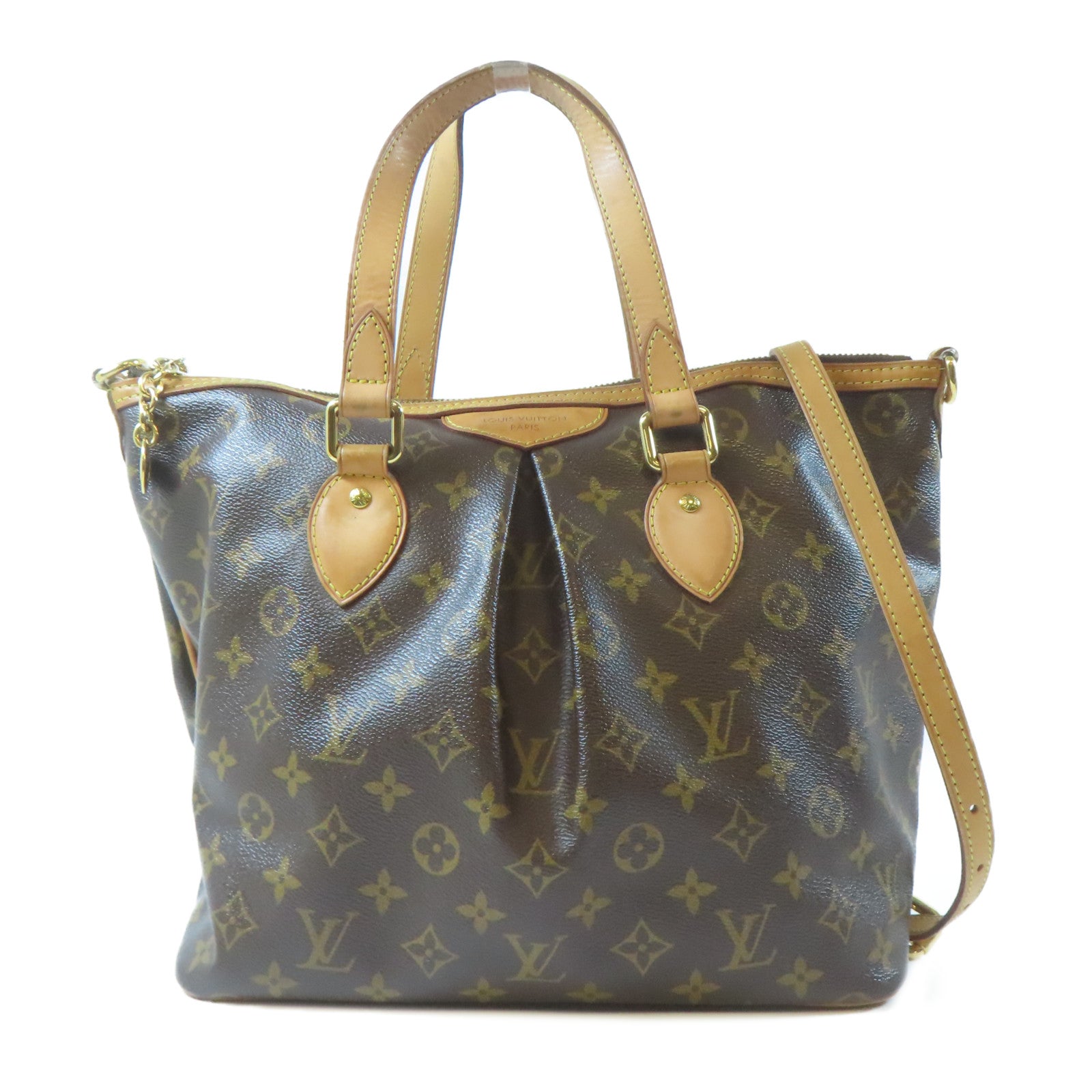 LOUIS VUITTON Monogram Palermo PM金扣手挽肩背兩用袋啡色