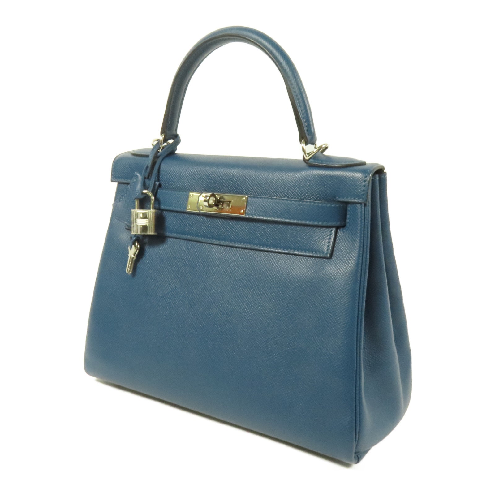 HERMES Epsom皮革Kelly 28銀扣手挽肩背兩用袋Colvert