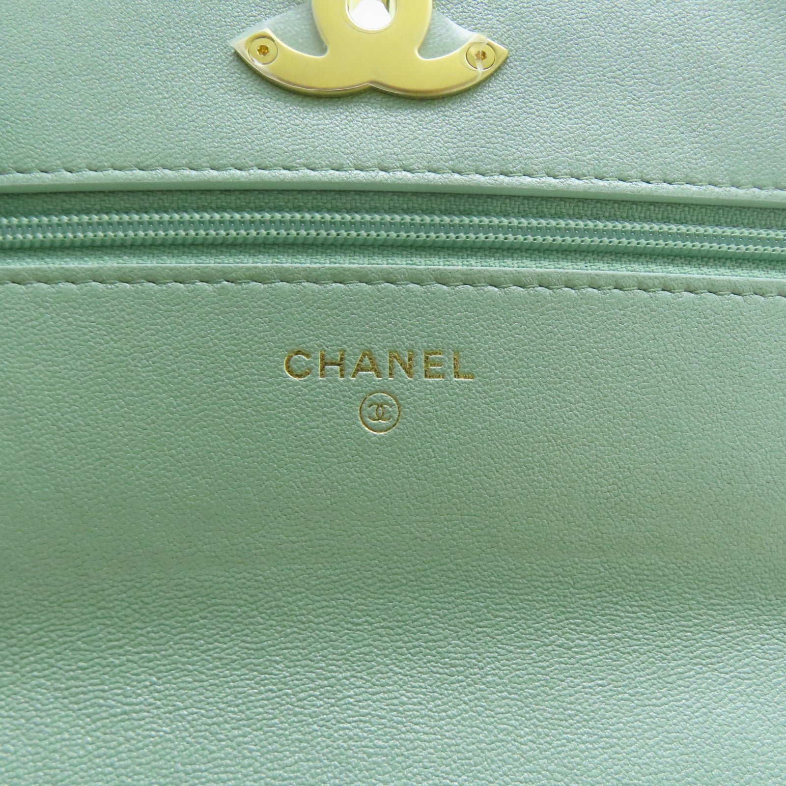 CHANEL 【激減優惠】菱格羊皮皮革Chanel 19 Wallet On Chain鏈帶手挽肩背兩用袋綠色