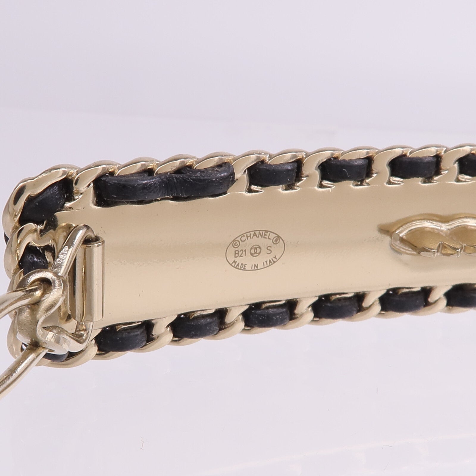 CHANEL 金屬/皮革Hair Clip髮夾