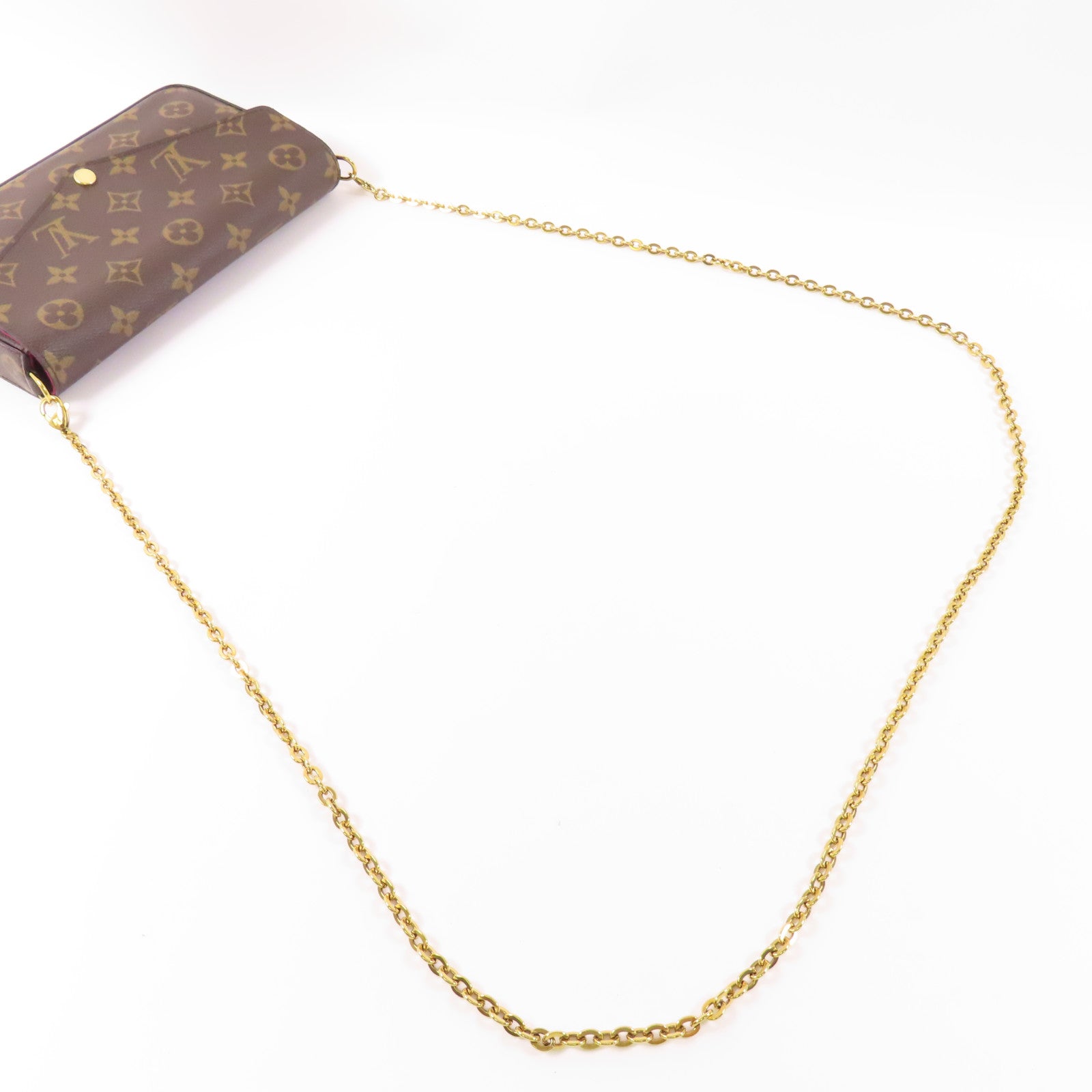 LOUIS VUITTON Monogram Felicie Pochette金扣鏈帶肩背袋