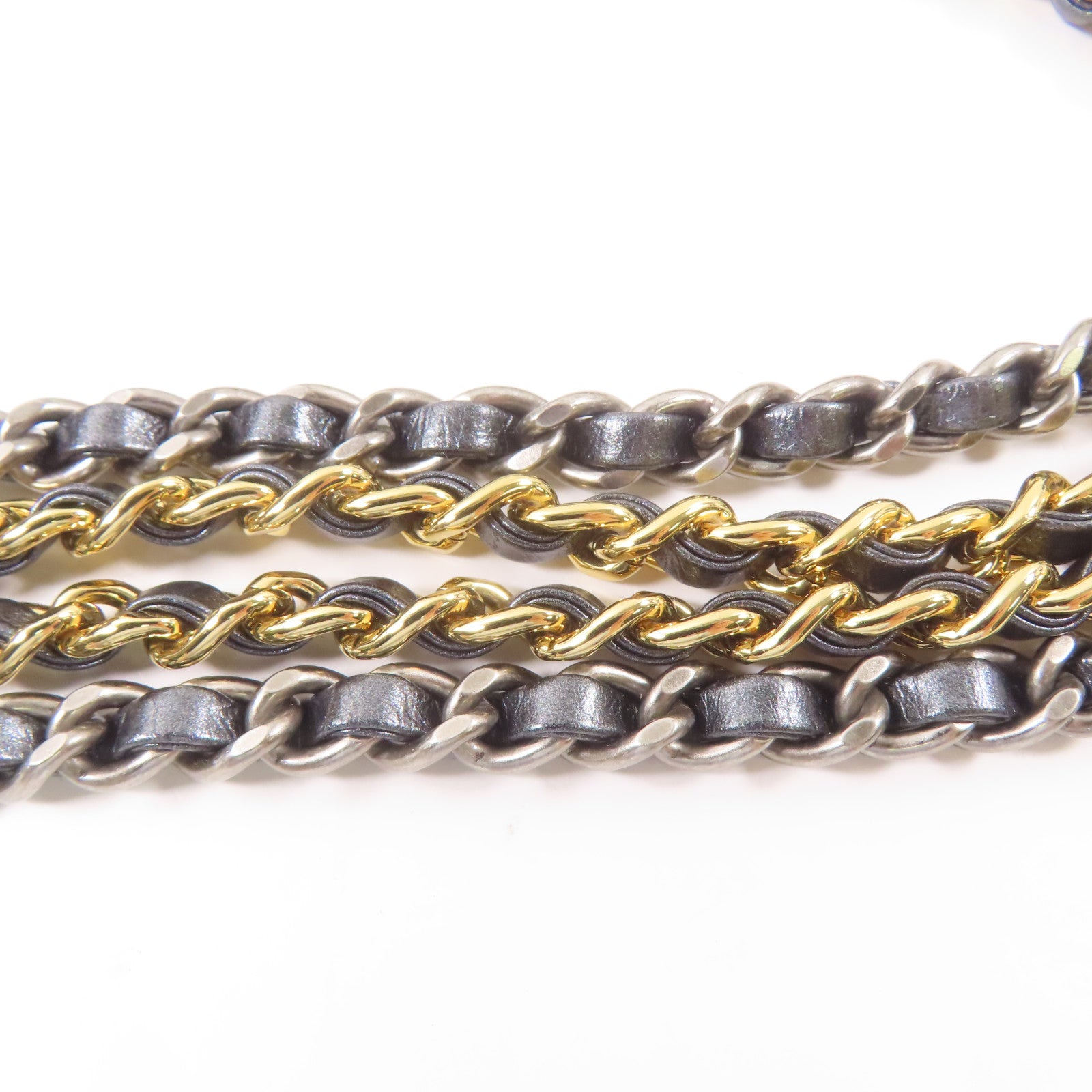 CHANEL【激減優惠】 牛皮皮革Gabrielle Bag鏈帶肩背袋灰色