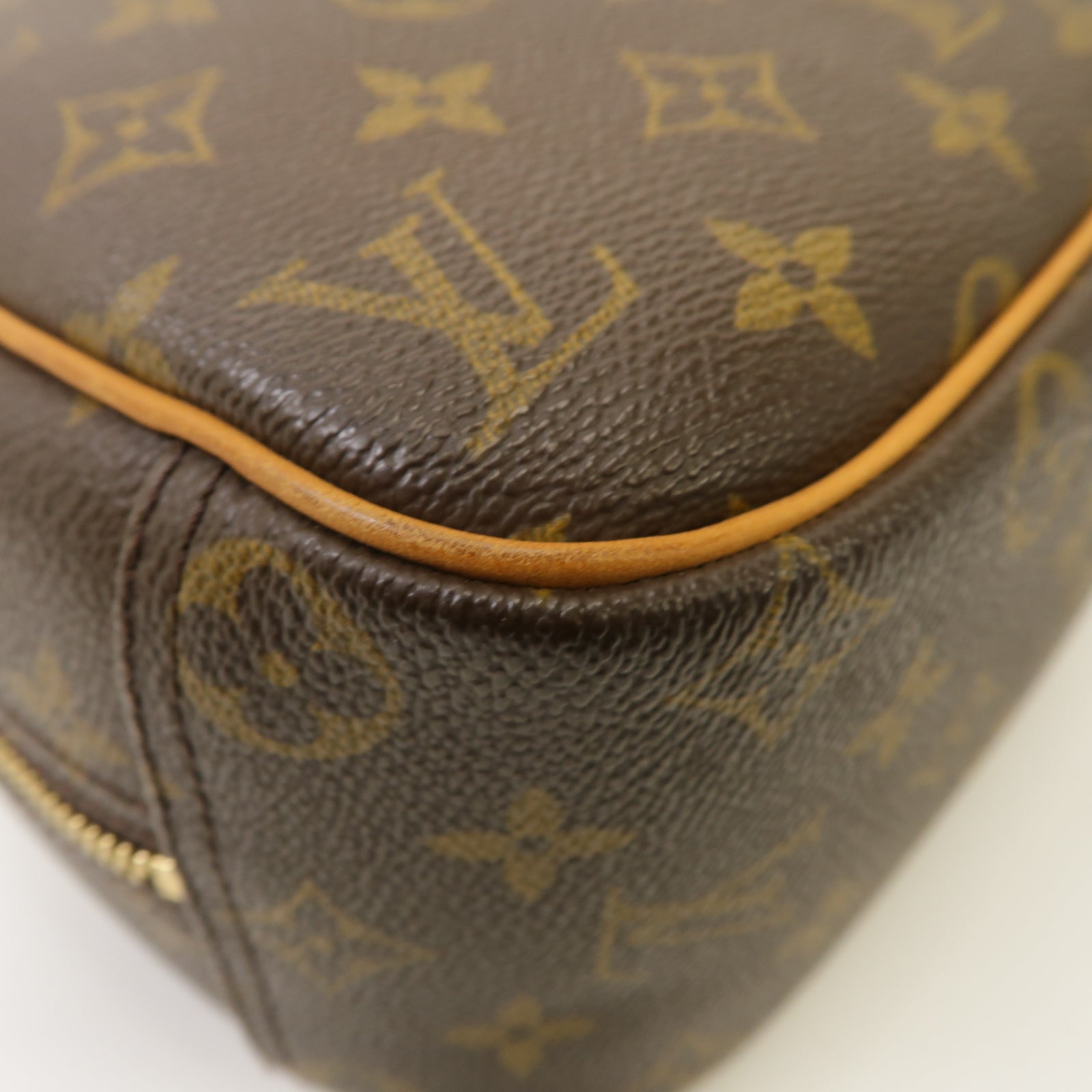 LOUIS VUITTON Monogram Trouville Hand Bag金扣手挽袋啡色