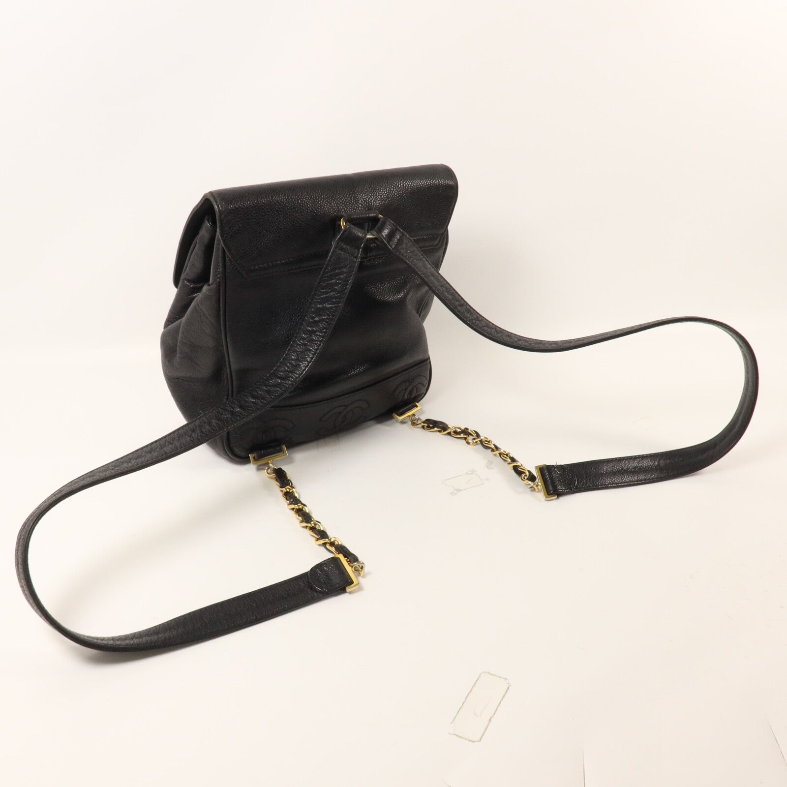 CHANEL 牛皮皮革Triple CC Backpack鏈帶背包