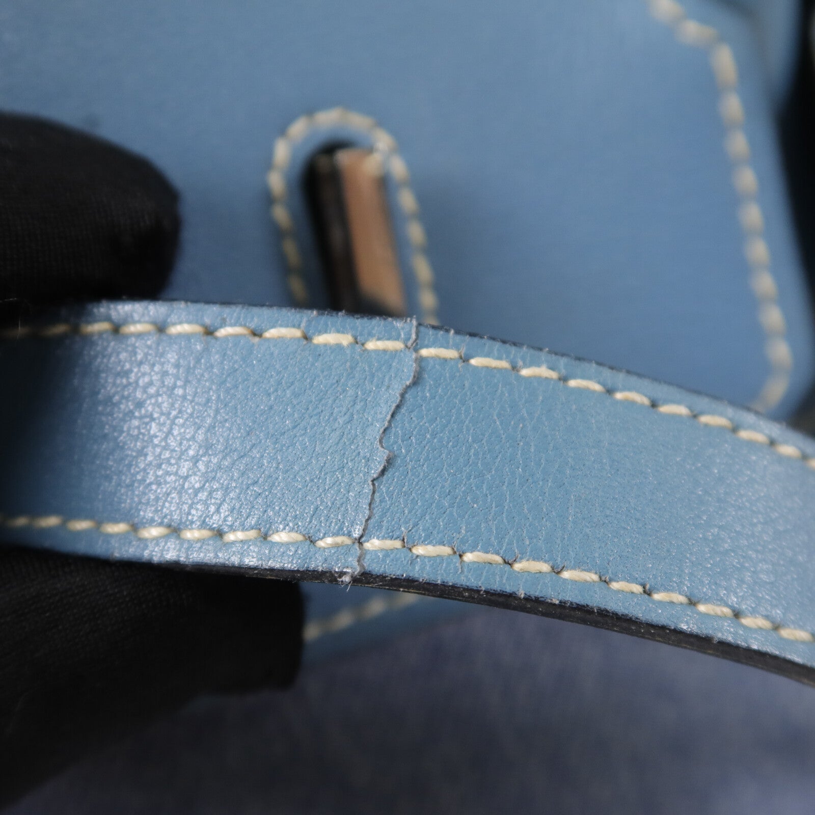 HERMES Denmin Tolie Birkin HAC 32手挽袋Bleu Jean