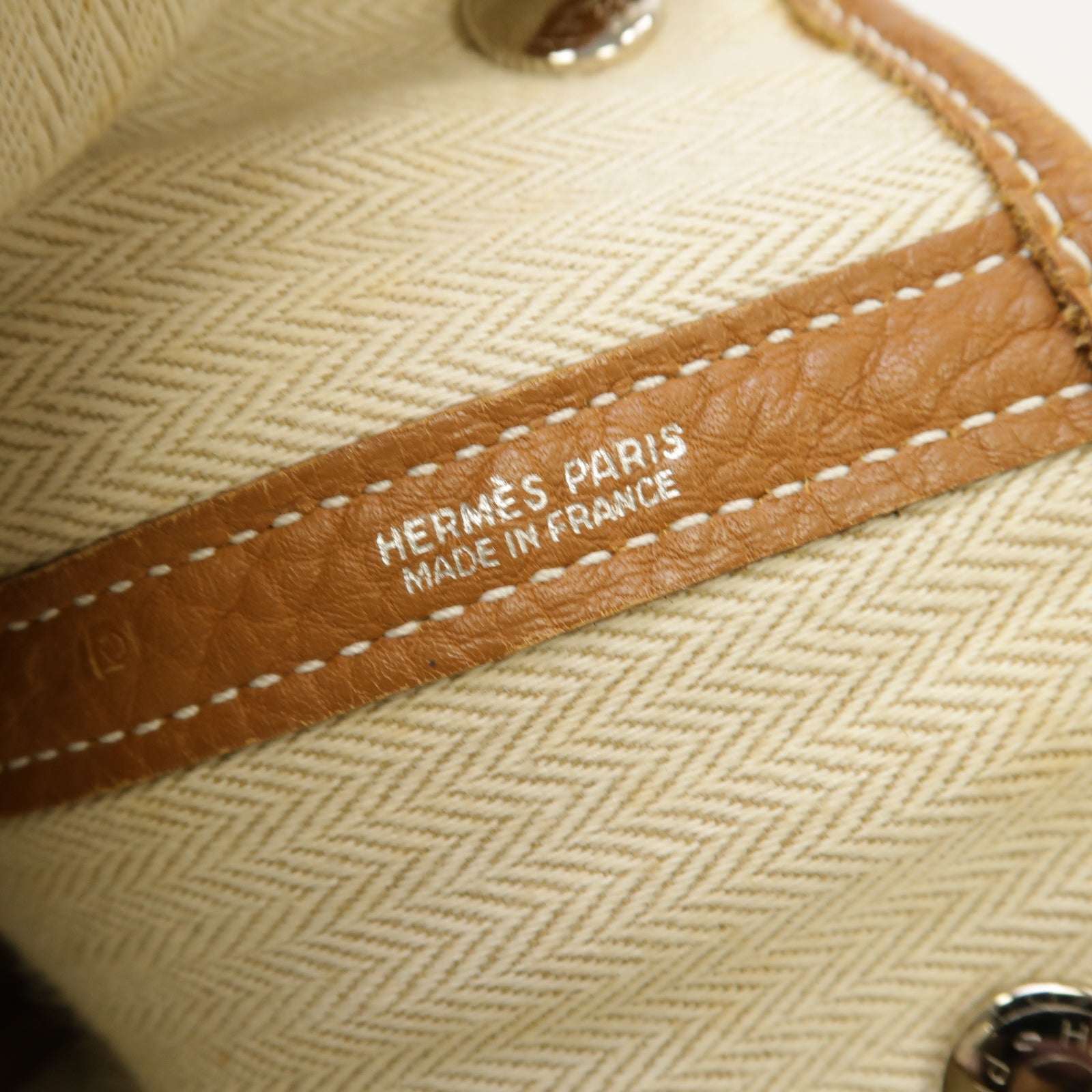 HERMES 【激減優惠】Negonda皮革Garden Party GM銀扣手挽袋啡色