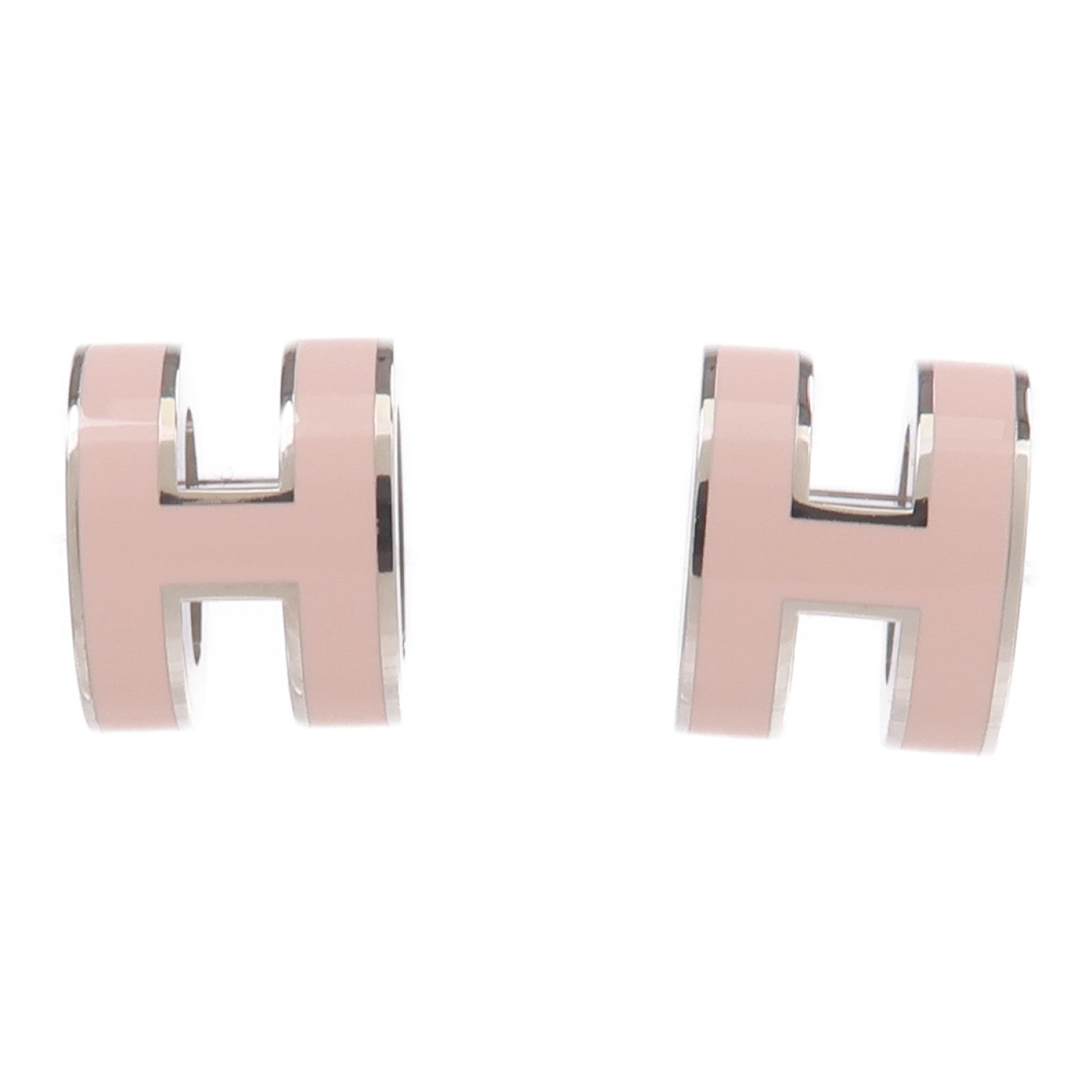HERMES 金屬Mini Pop H Earrings耳環Rose Dragee