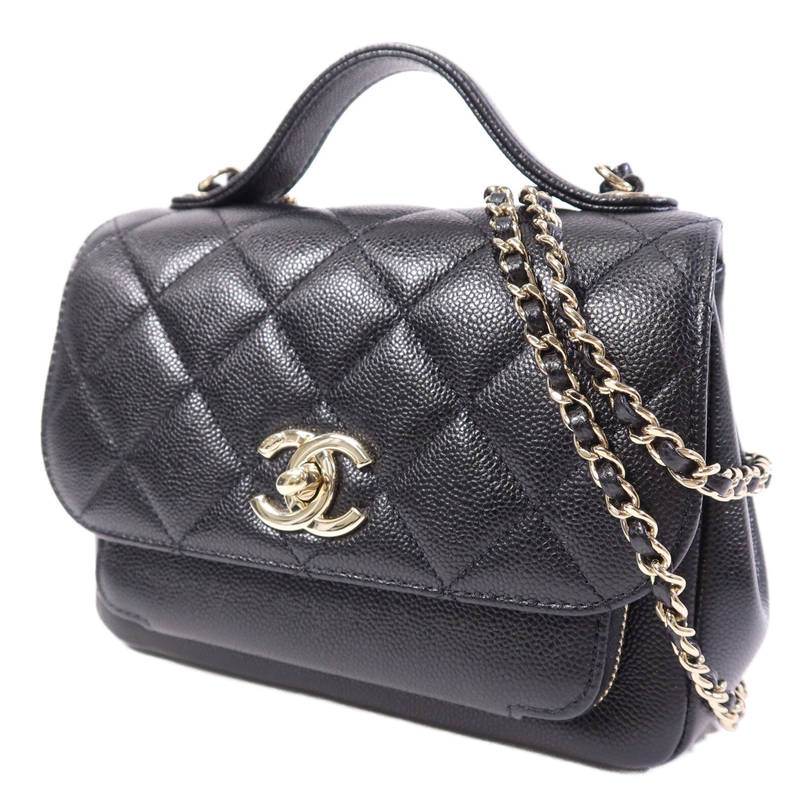 CHANEL 牛皮皮革Business Affinity金扣手挽肩背兩用袋