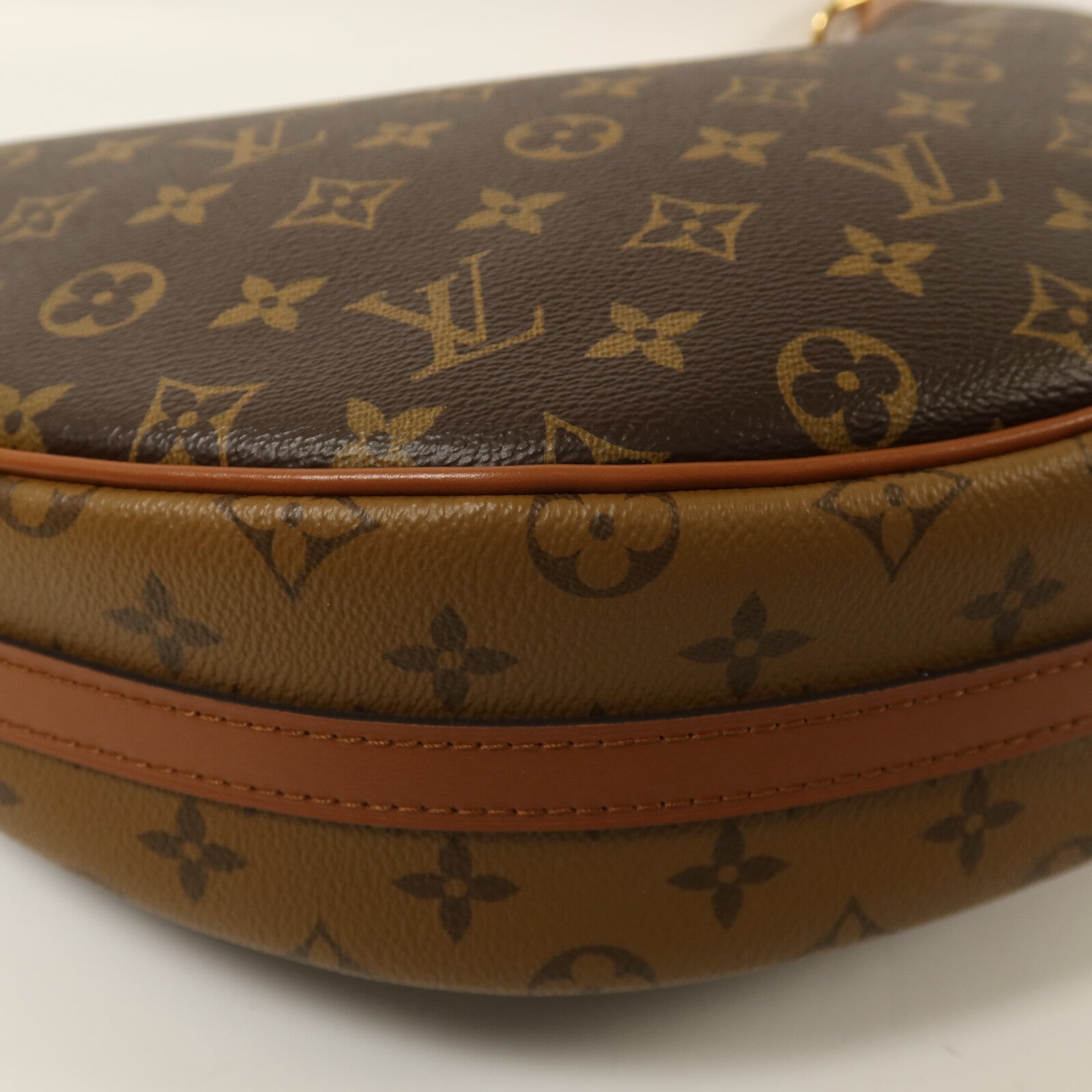 LOUIS VUITTON Monogram Reverse Loop Hobo金扣手挽肩背兩用袋棕色