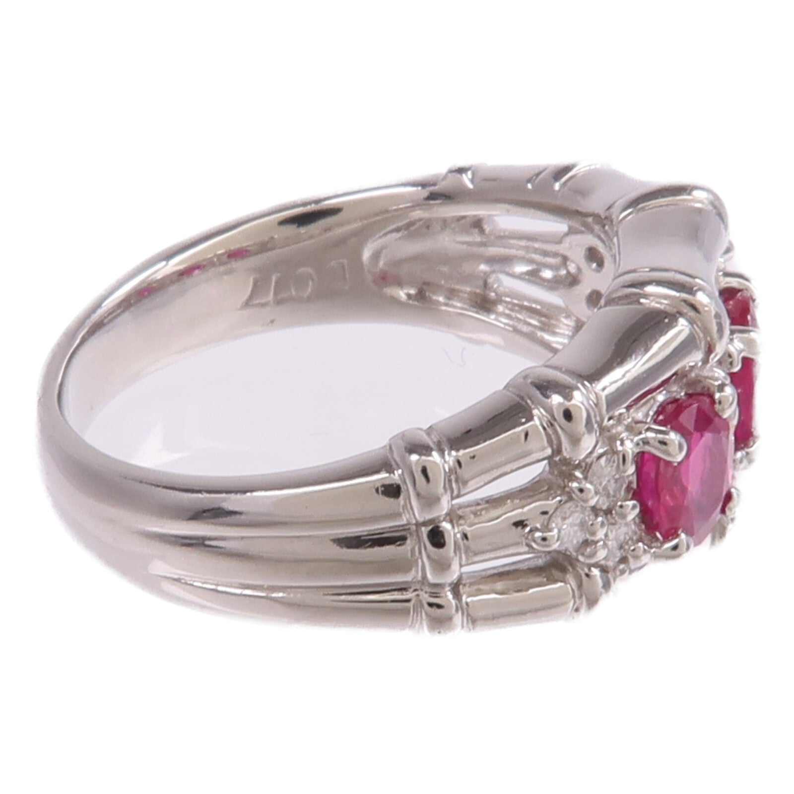 JEWELRY PT900鉑金Ruby Diamond Ring紅寶石/鑽石戒指US#6.25