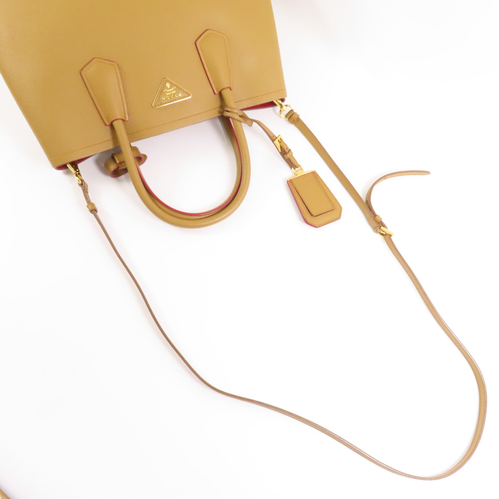 PRADA 牛皮皮革2 Way Shoulder金扣手挽肩背兩用袋